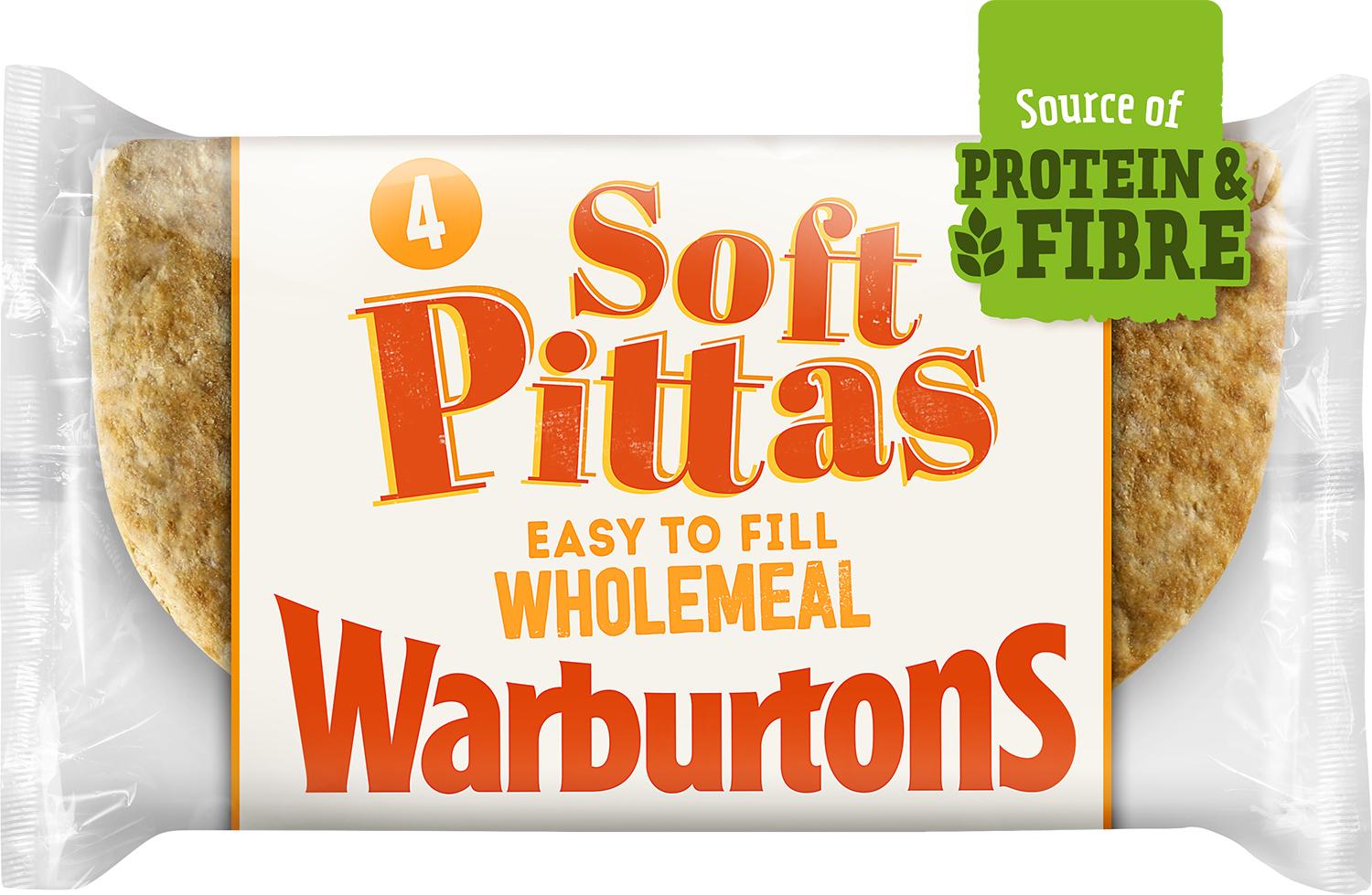 Warburtons Wholemeal Soft Pittas x4 thumbnail 2