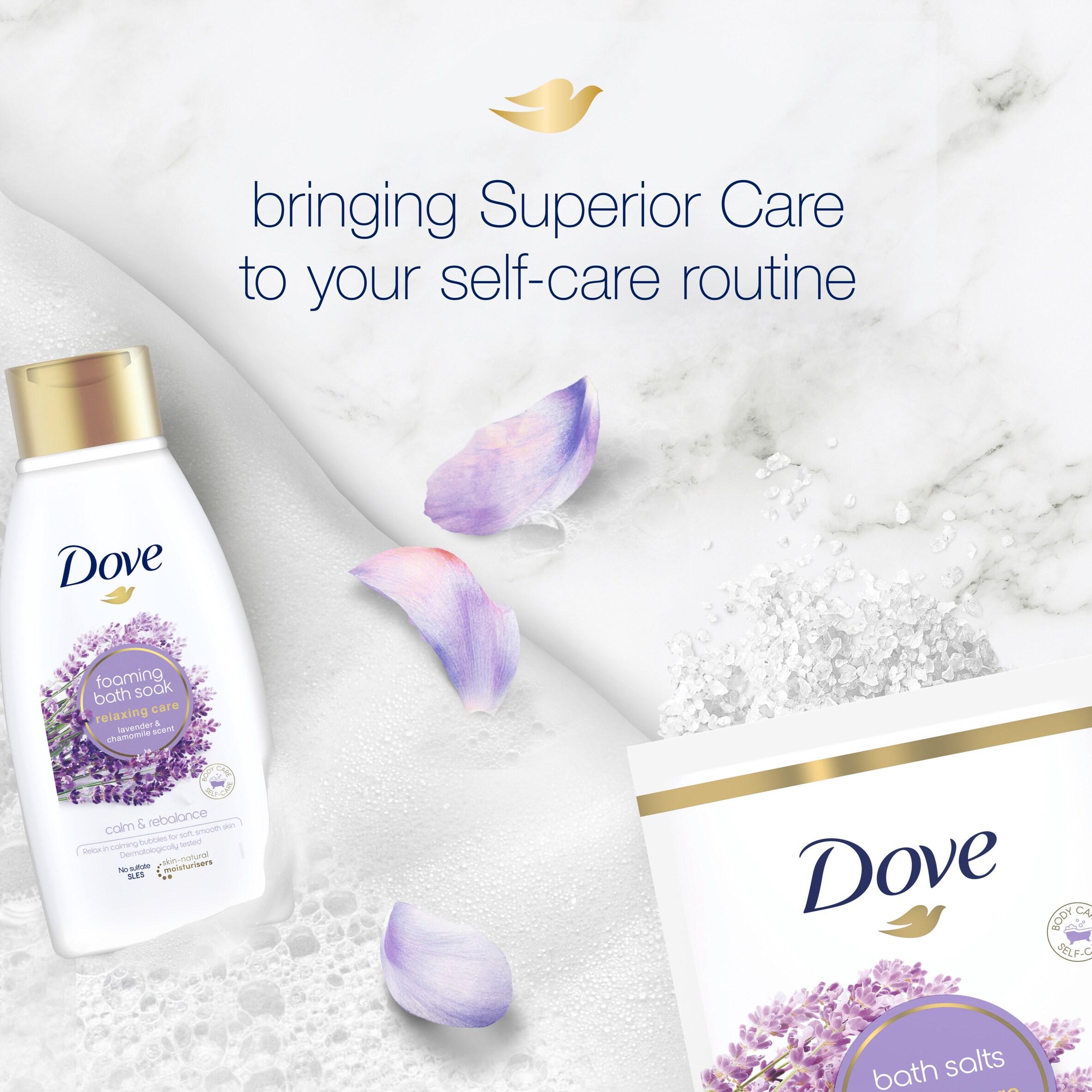Dove Lavender & Chamomile Relaxing Care Bath Salts 900g thumbnail 5