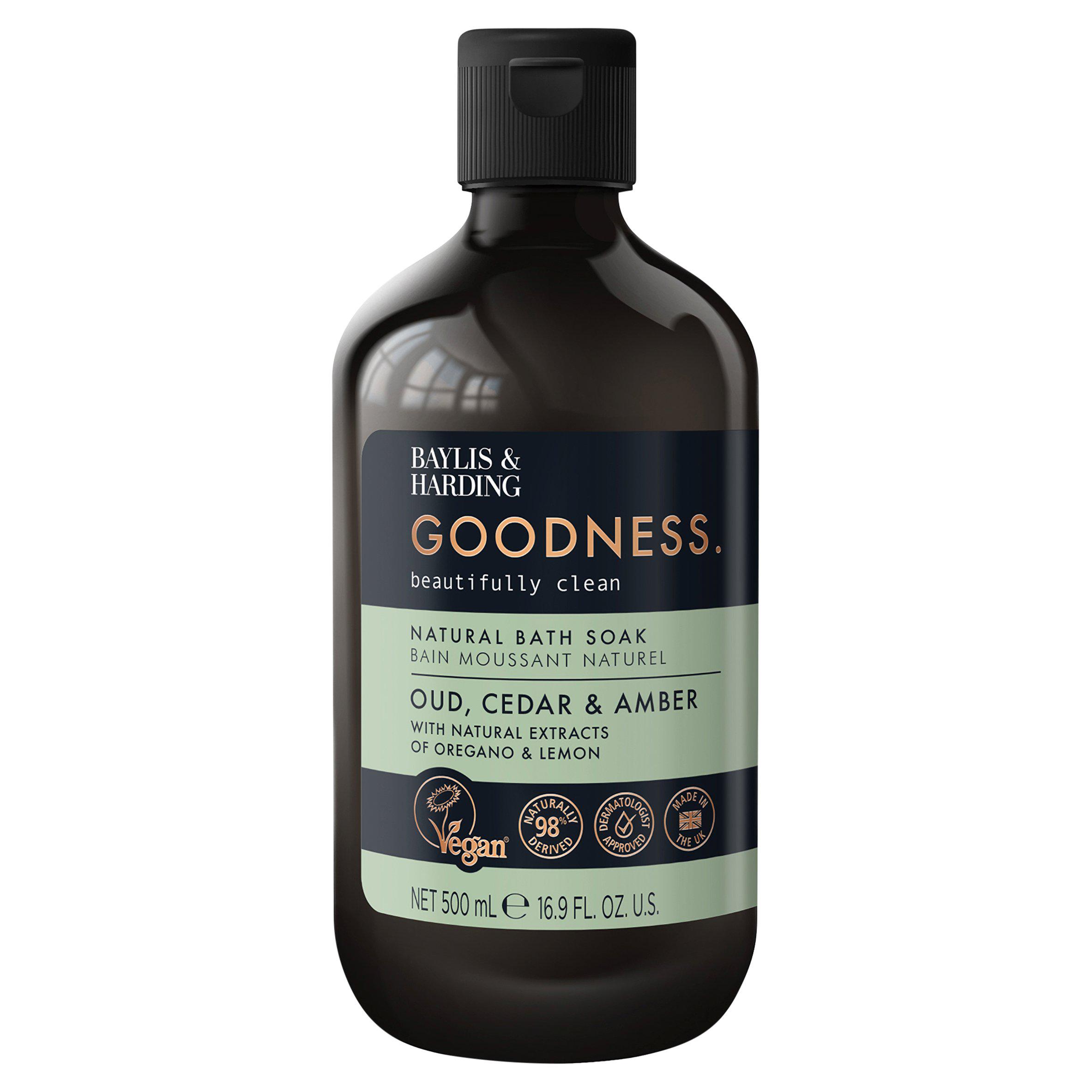 Baylis & Harding Goodness Oud Cedar & Amber Natural Bath Soak 500ml