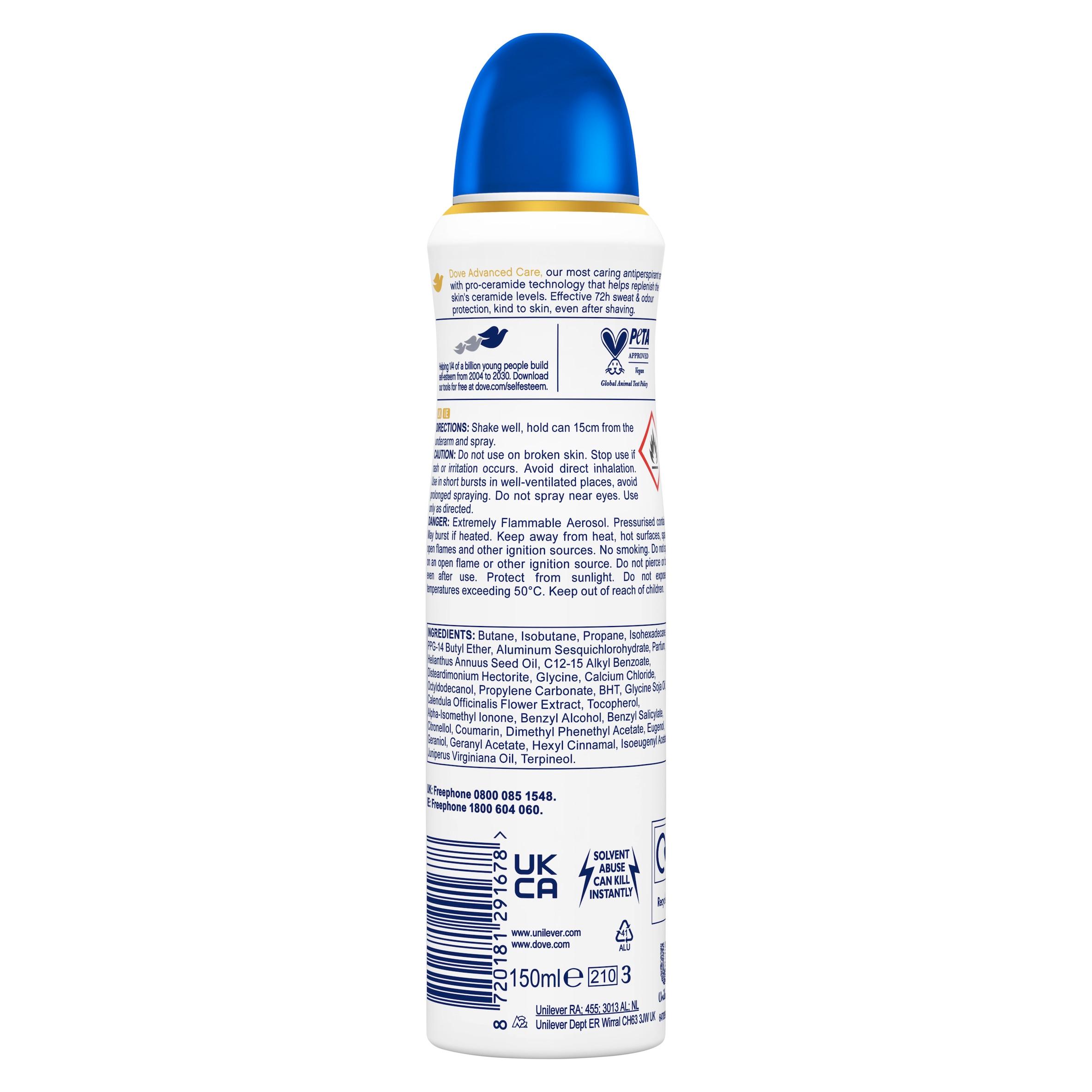 Dove Women Advanced Care 150ml Original 72h Antiperspirant Deodorant thumbnail 6