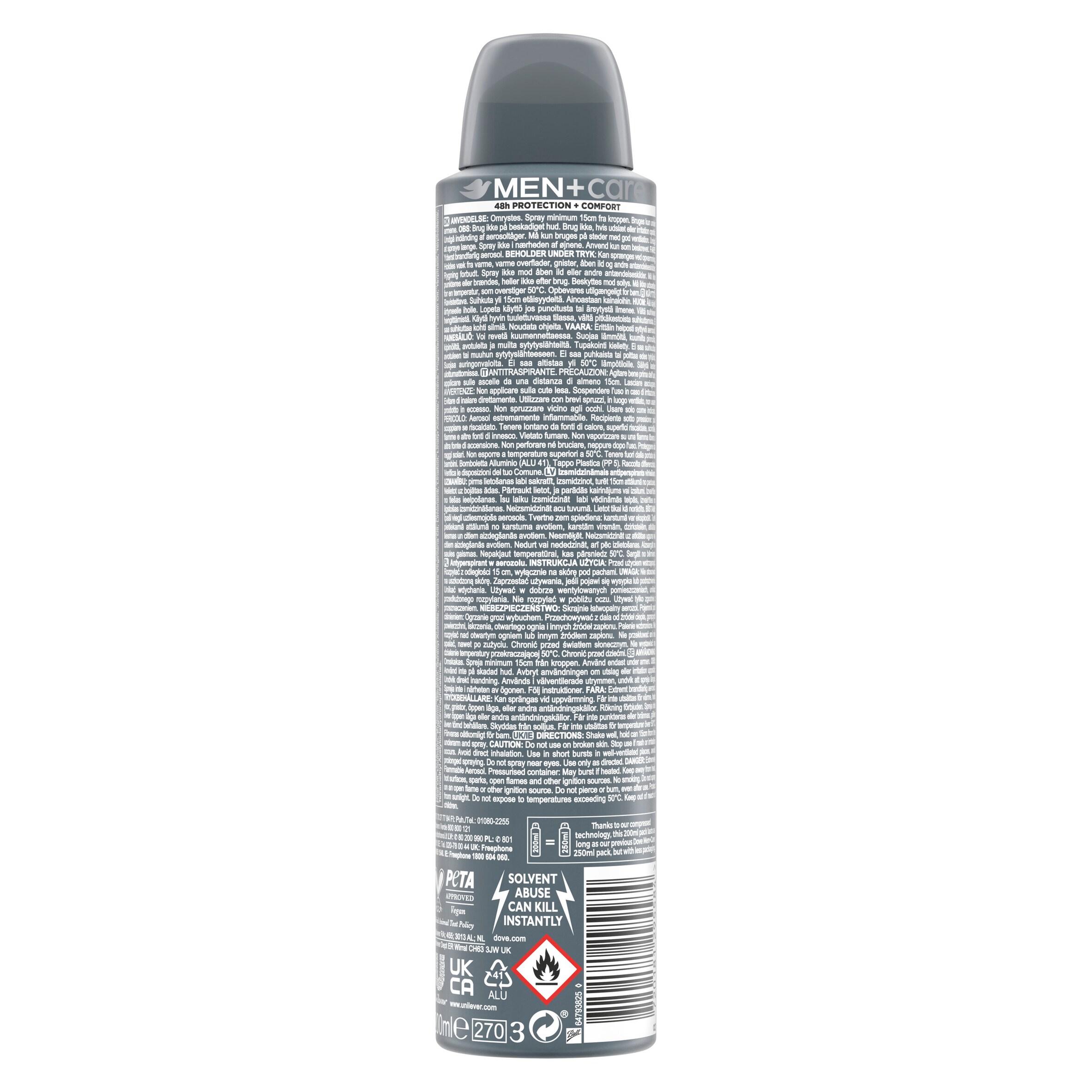 Dove Men+Care Classic 200ml Antiperspirant Aerosol Deodorant thumbnail 5