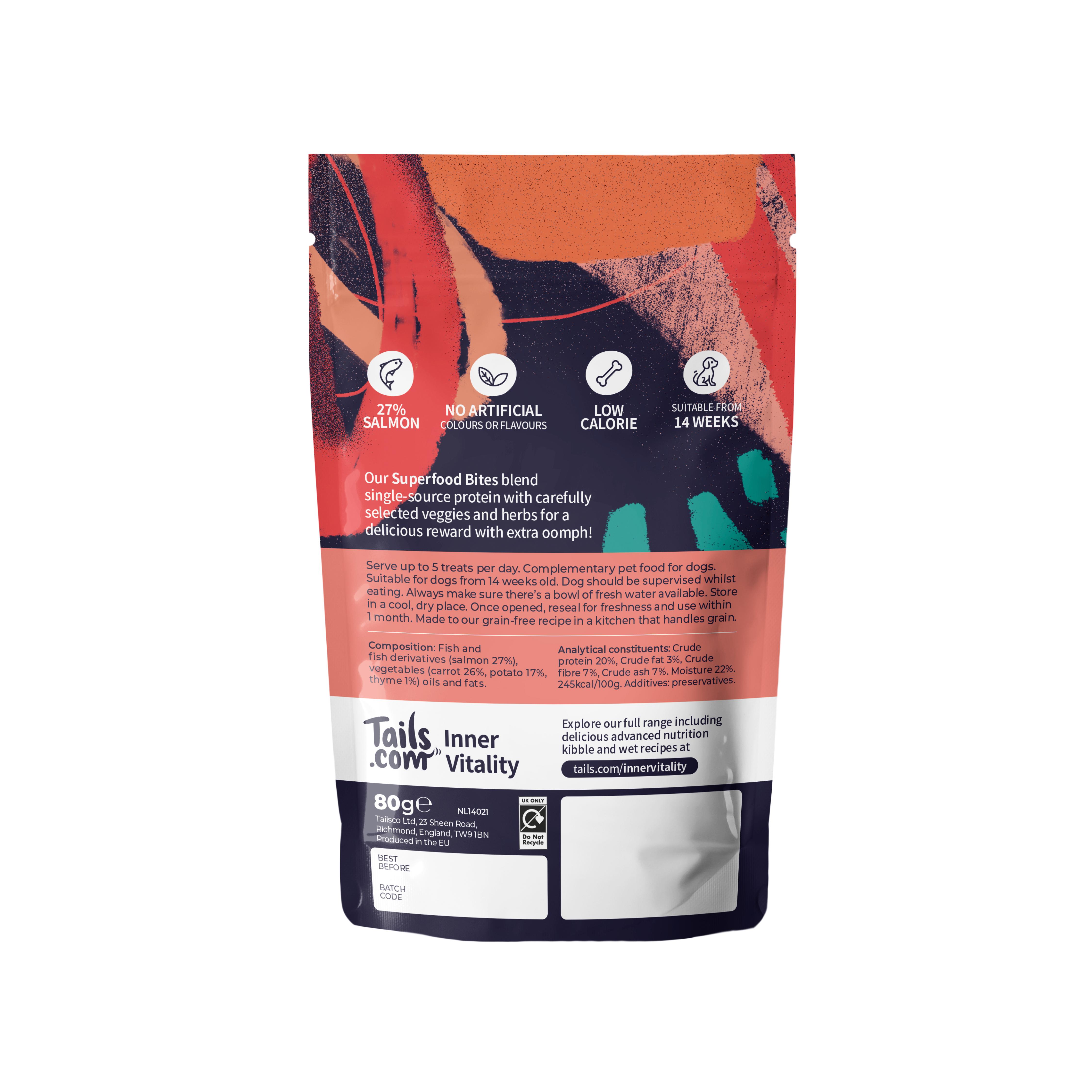 tails.com Inner Vitality Superfood Bites Salmon with Carrot & Thyme 80g thumbnail 3