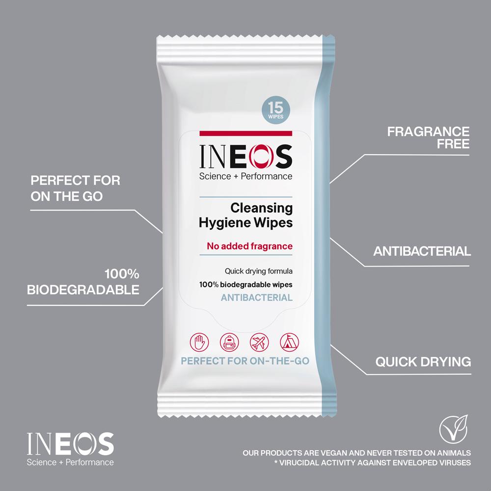 Ineos Antibacterial Sanitiser Wipes x15 thumbnail 3
