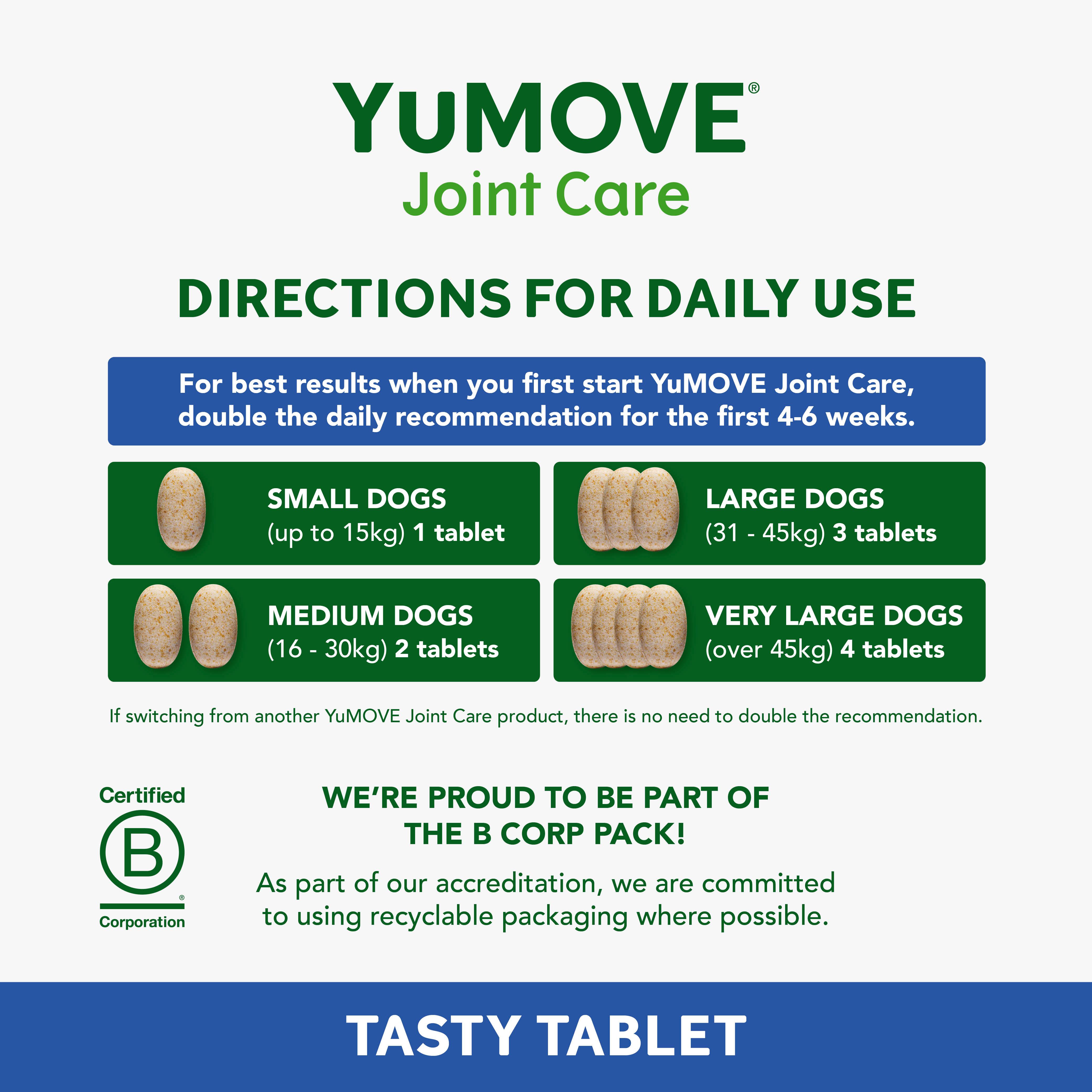 Yumove Joint Care Tasty Tablets For Senior Dogs x80 70.8g thumbnail 5