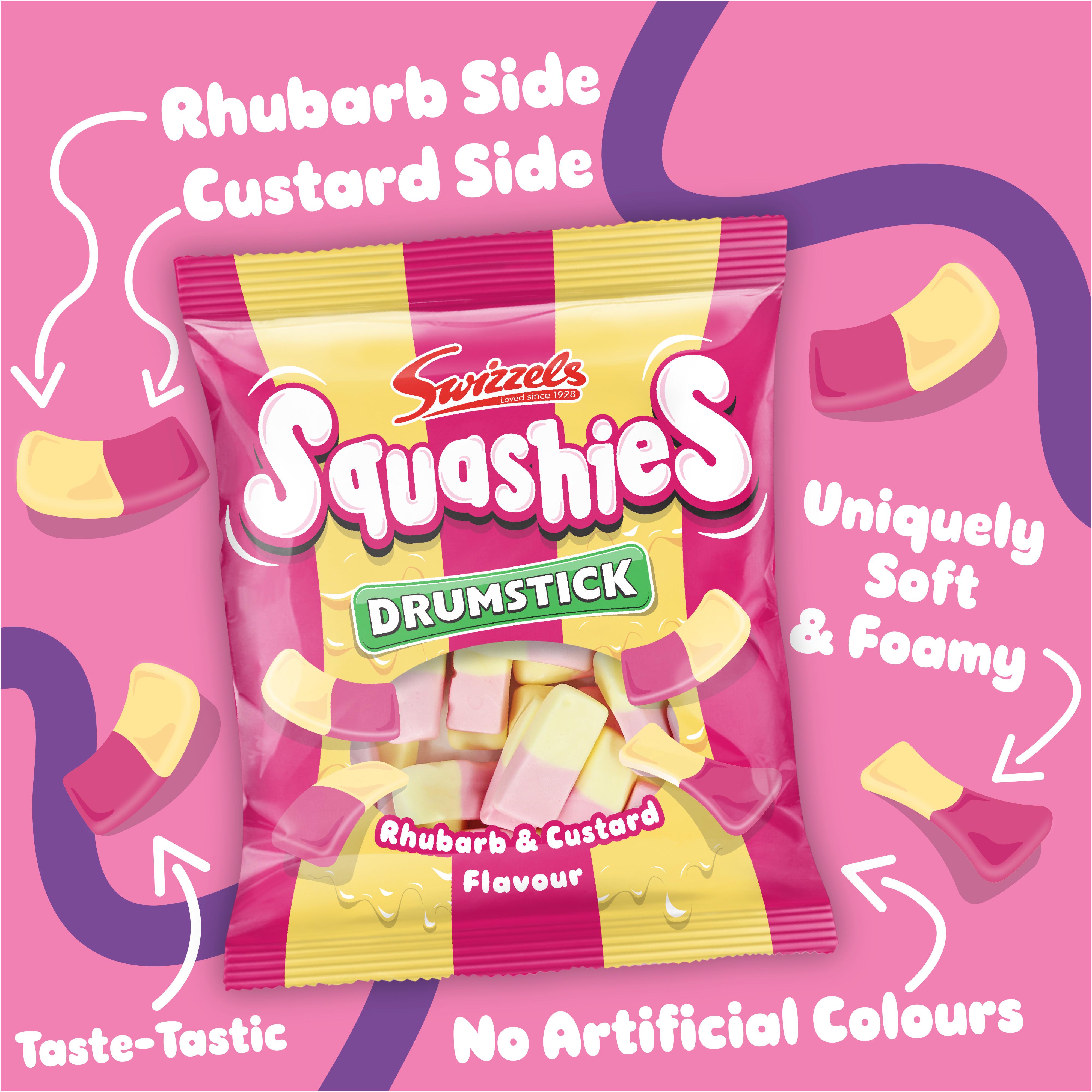 Swizzels Drumstick Squashies Rhubarb & Custard Flavour 140g thumbnail 2
