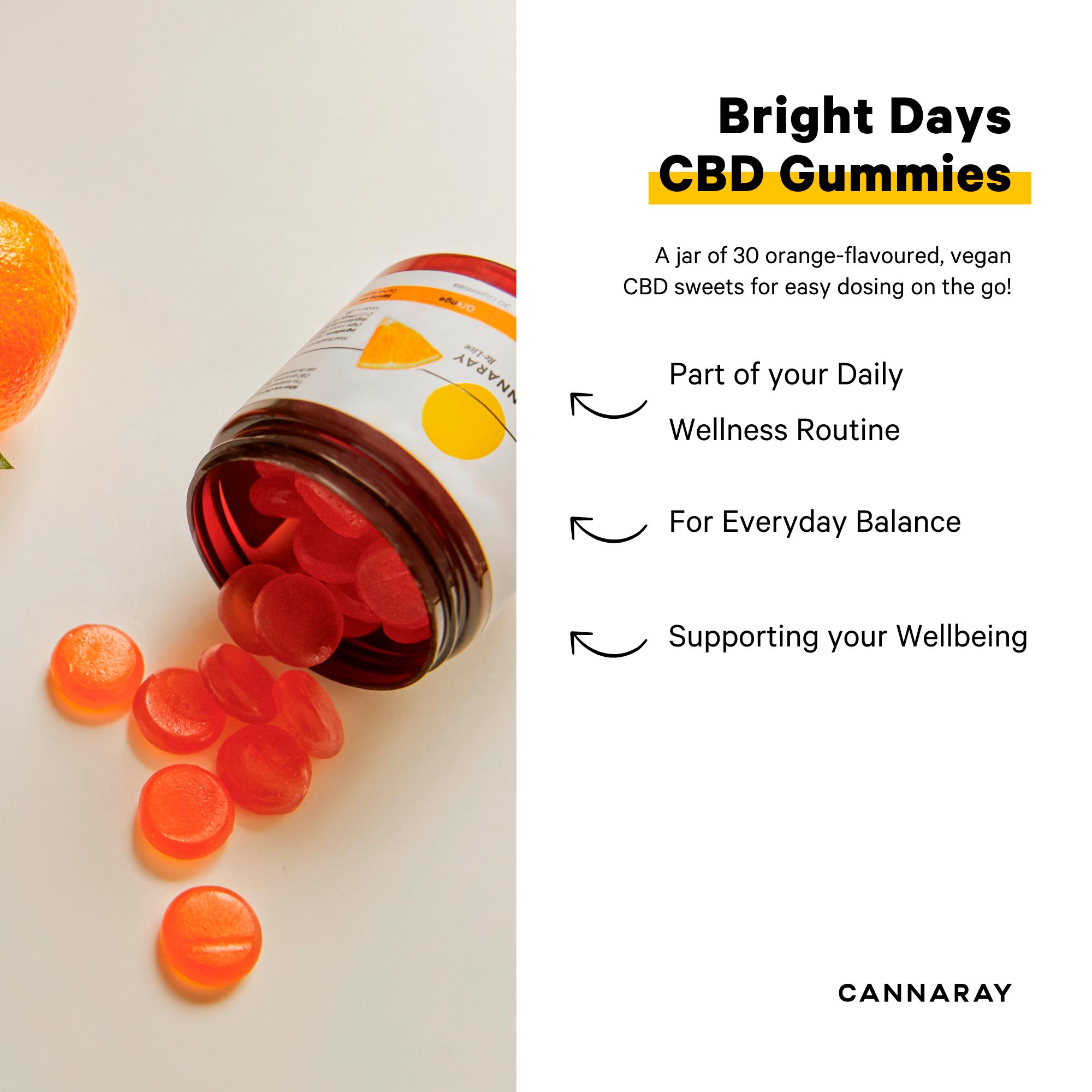 Cannaray Re Live CBD Gummies Regular Strength Orange x30 300mg thumbnail 3