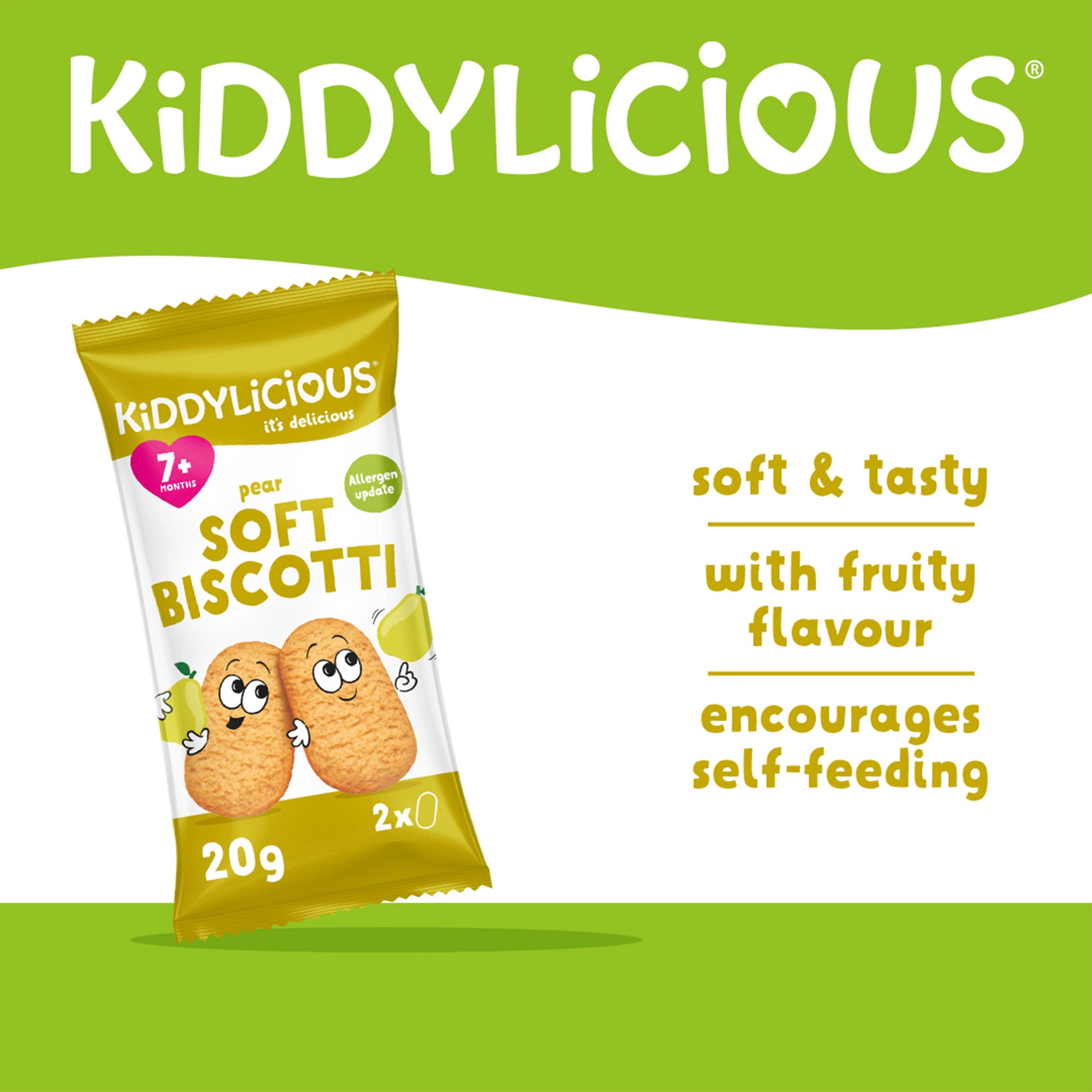 Kiddylicious Pear Soft Biscotti Baby Snacks 6x20g thumbnail 2