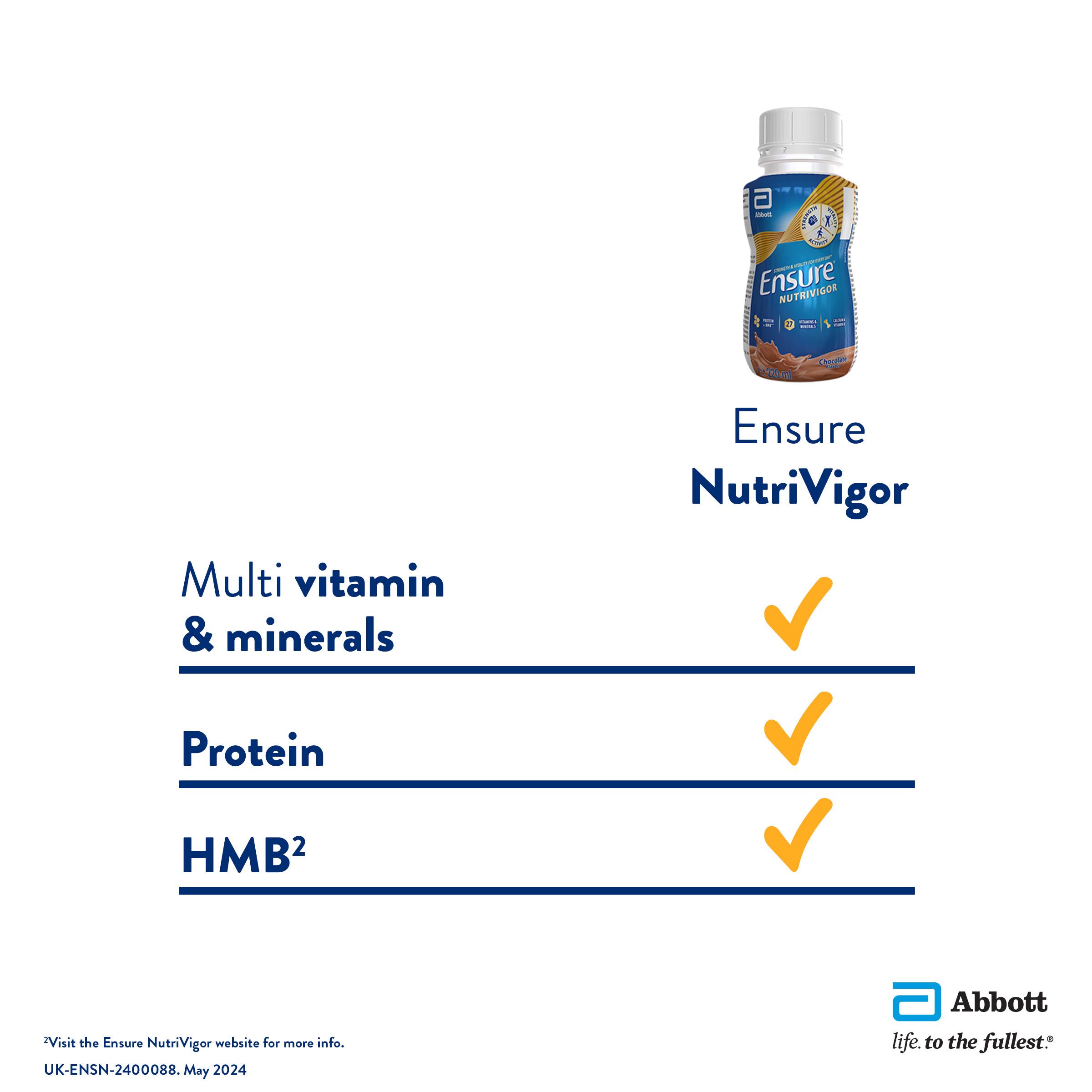 Ensure Nutrivigor Chocolate Flavour Nutritional Ready to Drink Protein Shake 220ml thumbnail 5