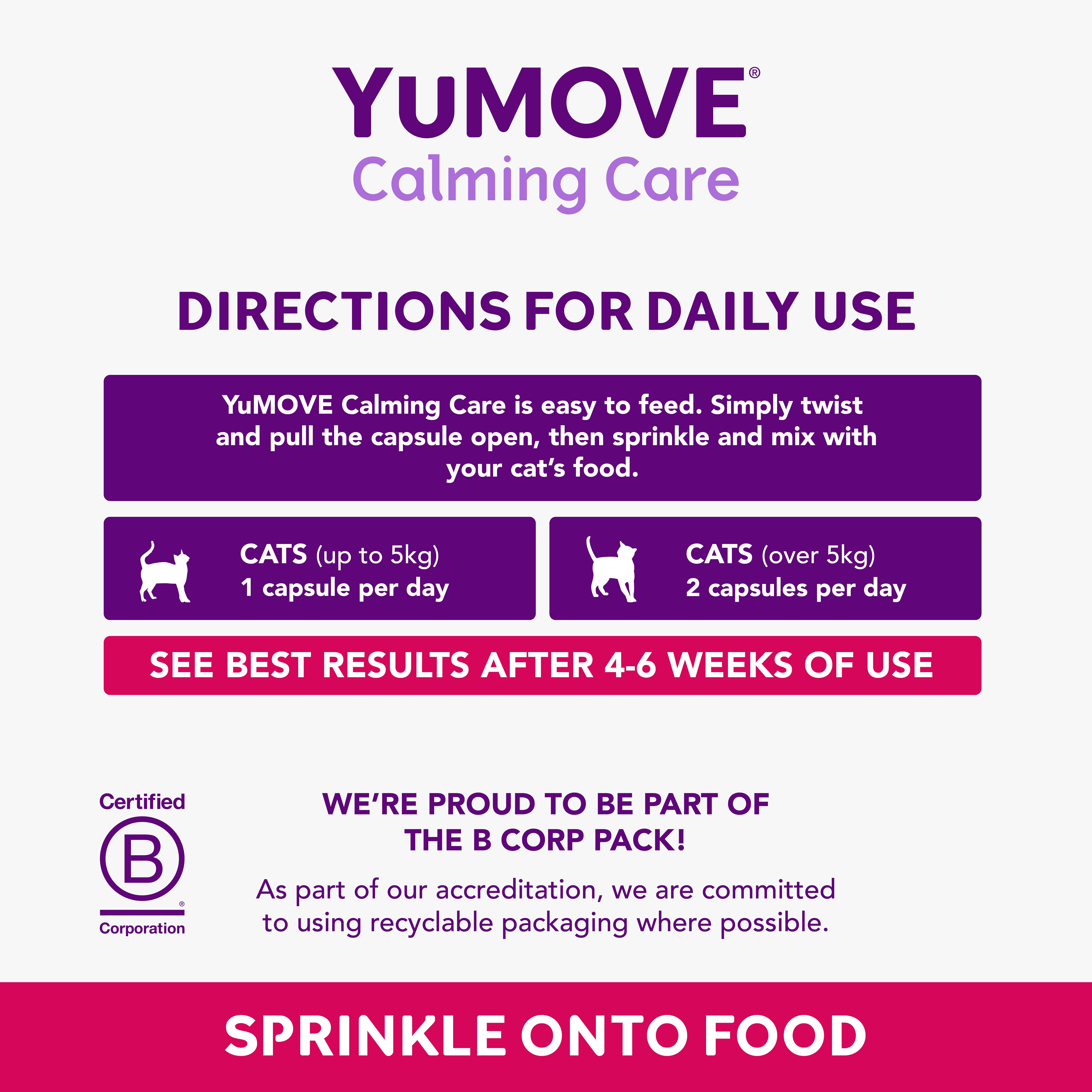 Yumove Calming Care For Adult Cats Capsules x30 12g thumbnail 6