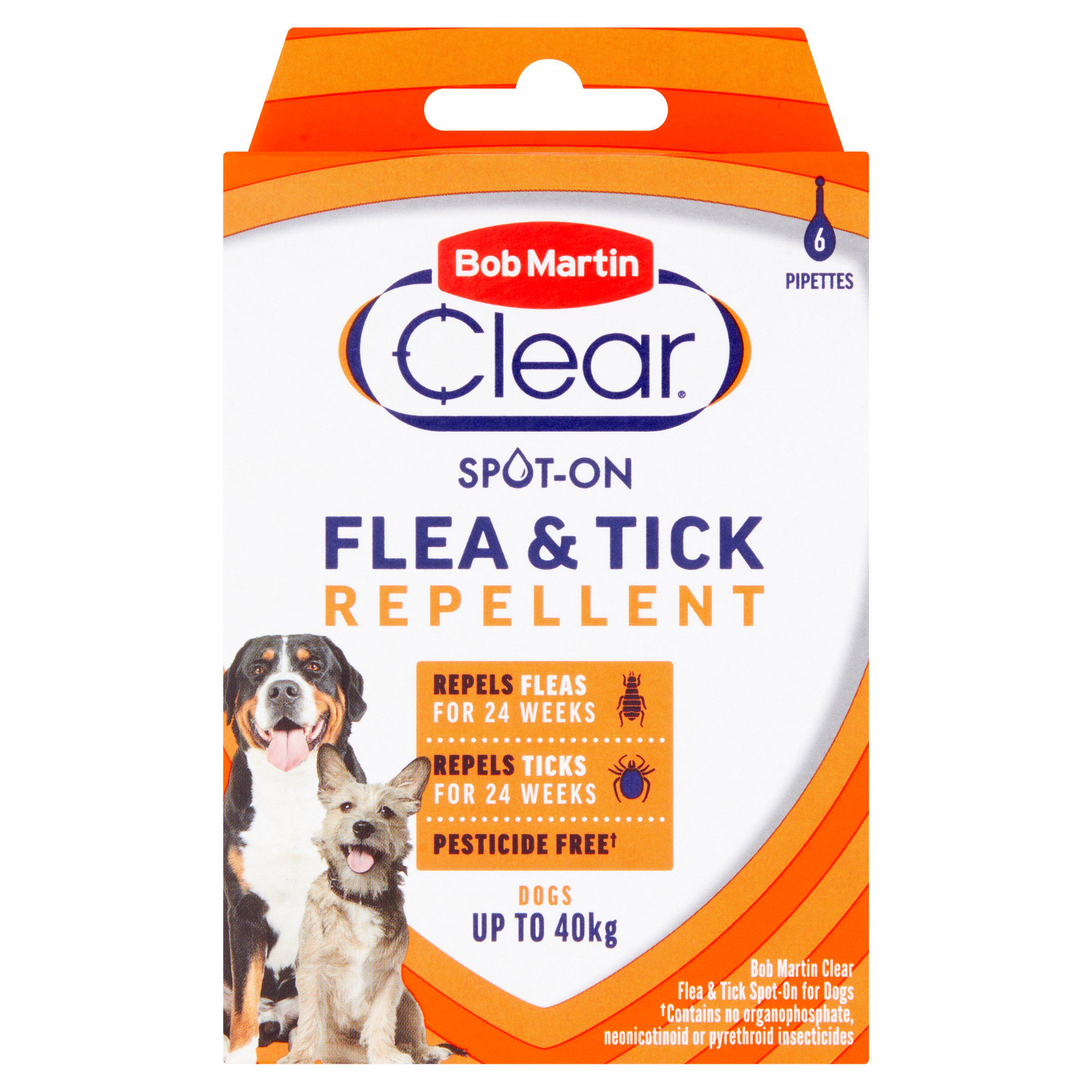 Clear Spot-On Flea & Tick Repellent Pipettes 6 x 1.5ml