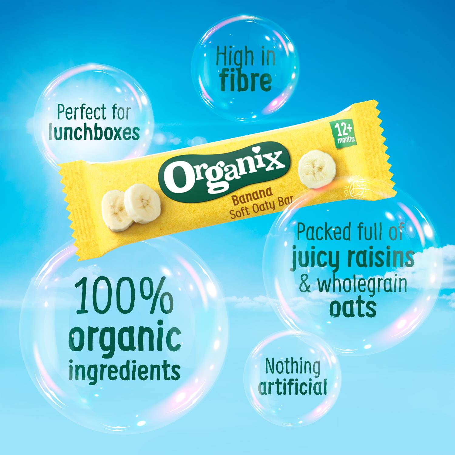 Organix 6 x 23g Banana Oaty Bars Toddler Multipack Snacks thumbnail 2