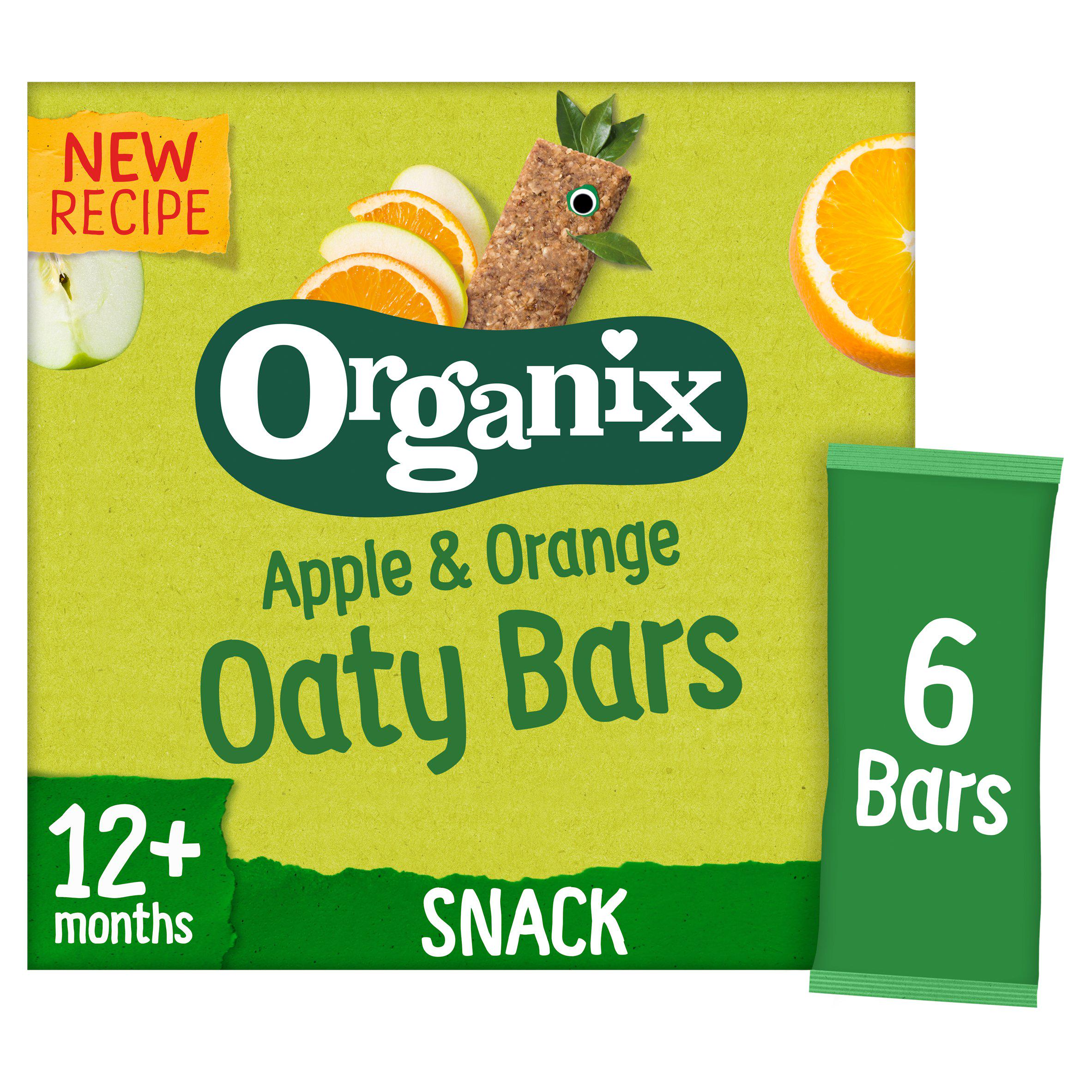Organix Apple & Orange Soft Oaty Bars Toddler Snacks Multipack 12 months+
