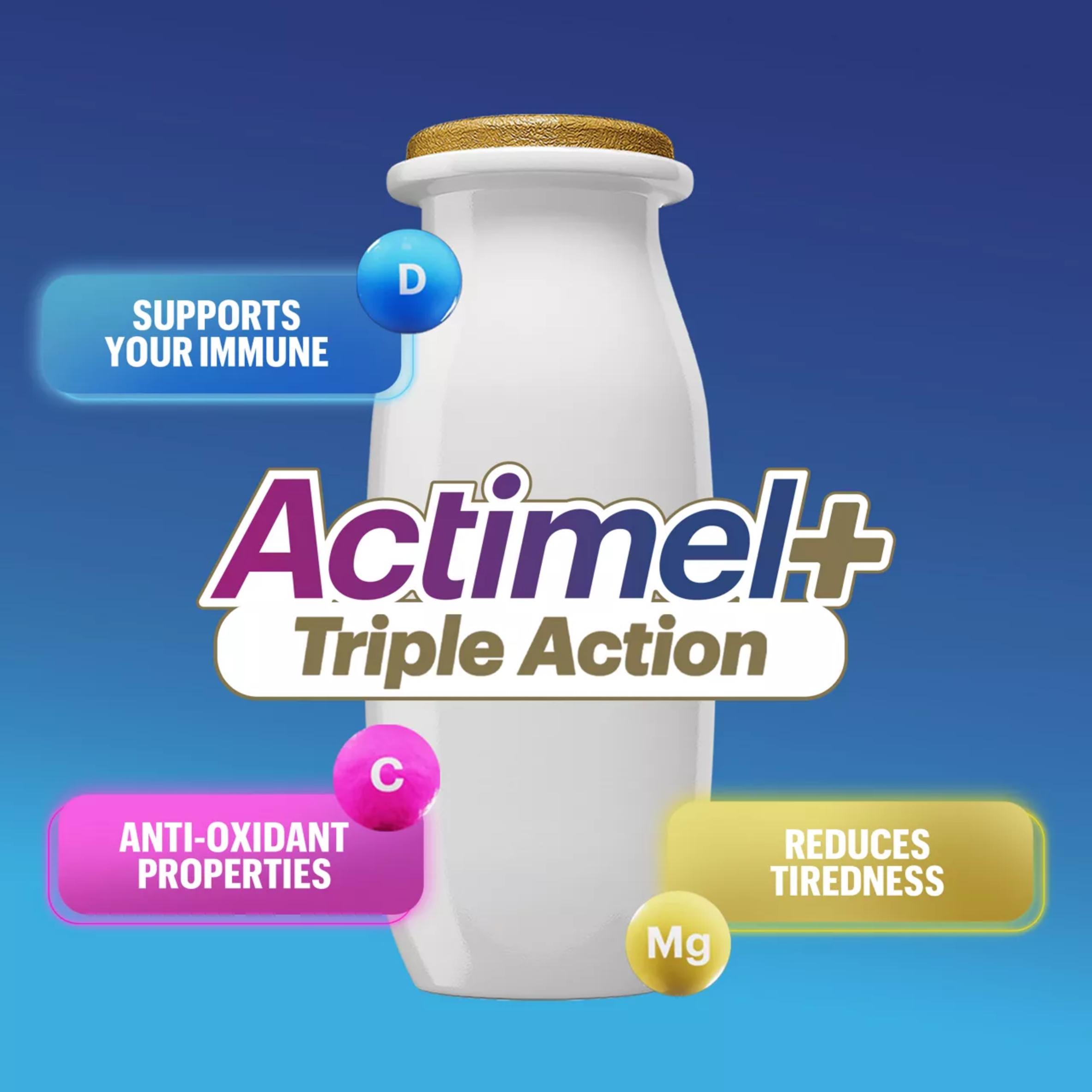 Actimel Triple Action Strawberry & Pomegranate Yoghurt Drink 8 x 100g thumbnail 2