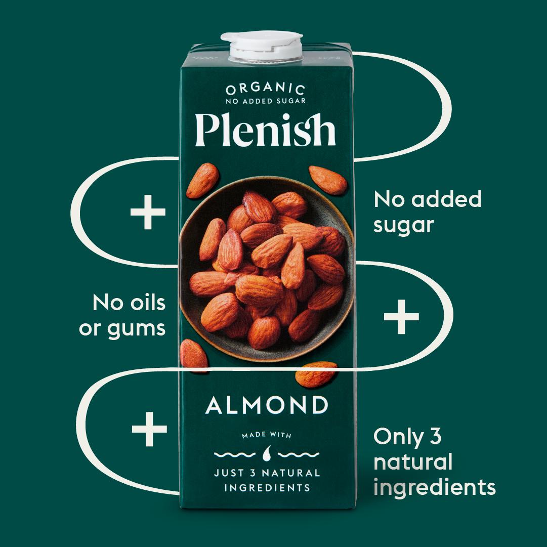Plenish 1L Long Life Dairy Free Organic Almond Milk thumbnail 2