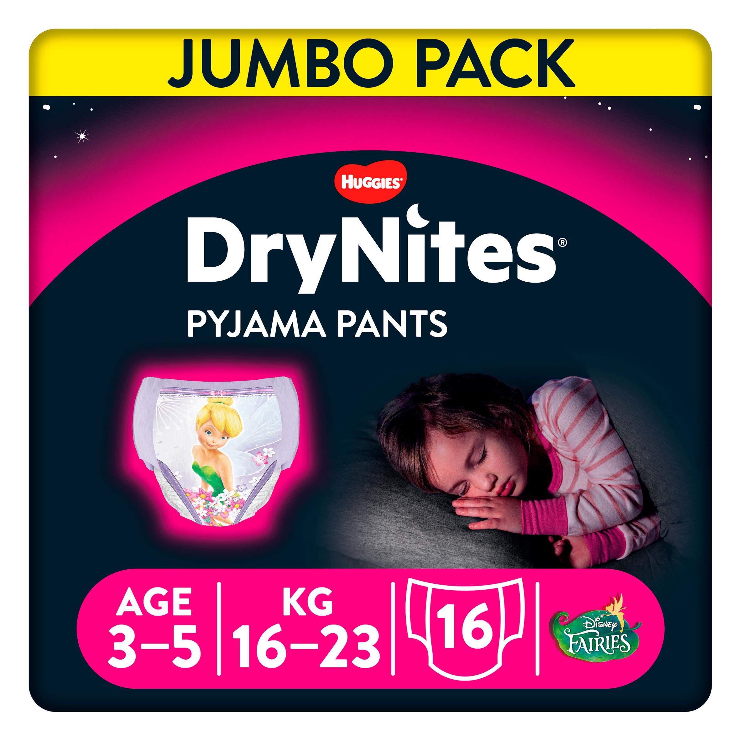 Huggies DryNites Girls Pyjama Pants for Bedwetting Age 3-4 Years 12-21kg x16 thumbnail 3