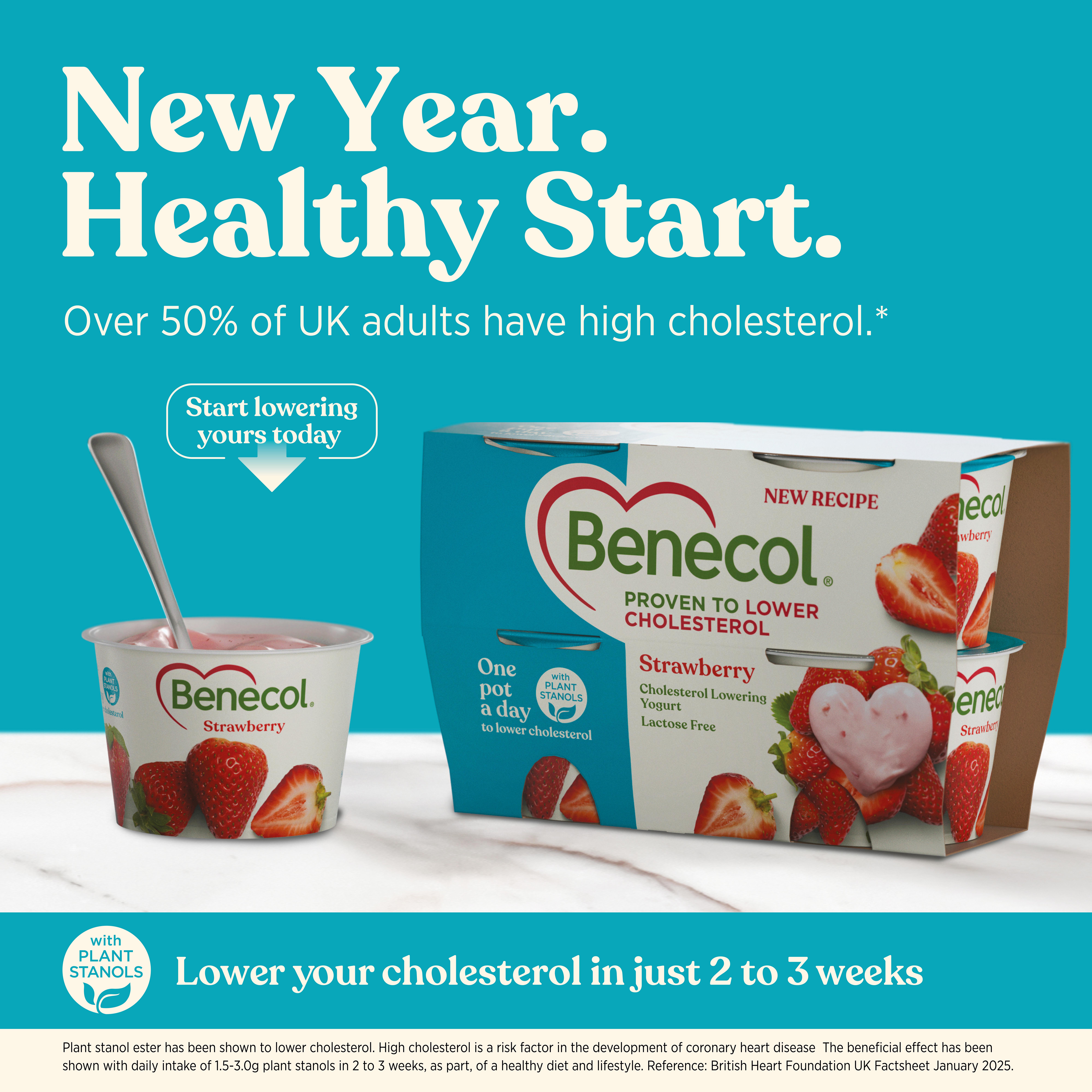 Benecol Strawberry Yogurt 4x115g thumbnail 2
