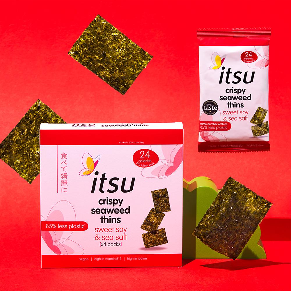 itsu Crispy Seaweed Thins Sweet Soy & Sea Salt 4x5g thumbnail 3