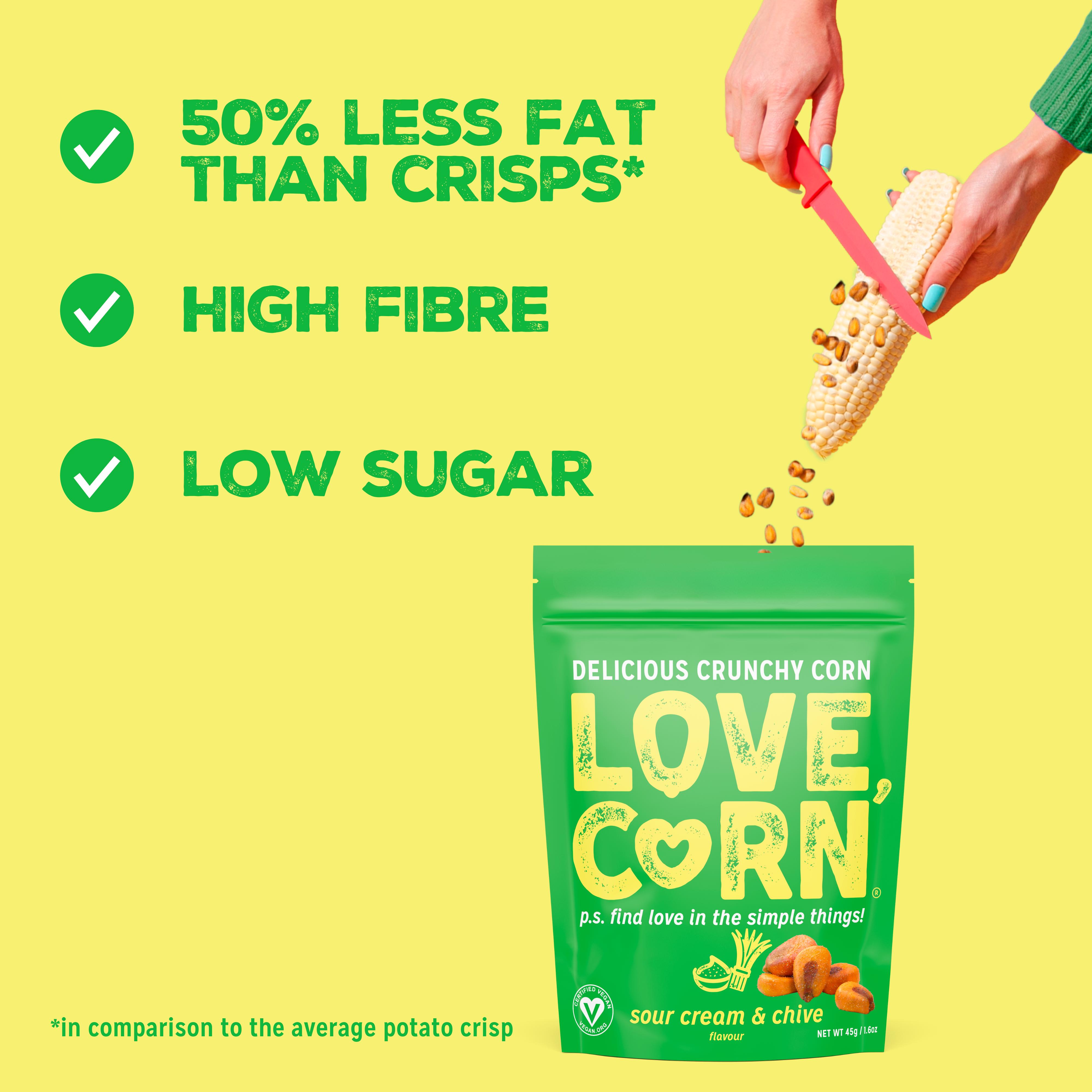 Love Corn Sour Cream & Chive Flavour Delicious Crunchy Corn 115g thumbnail 2
