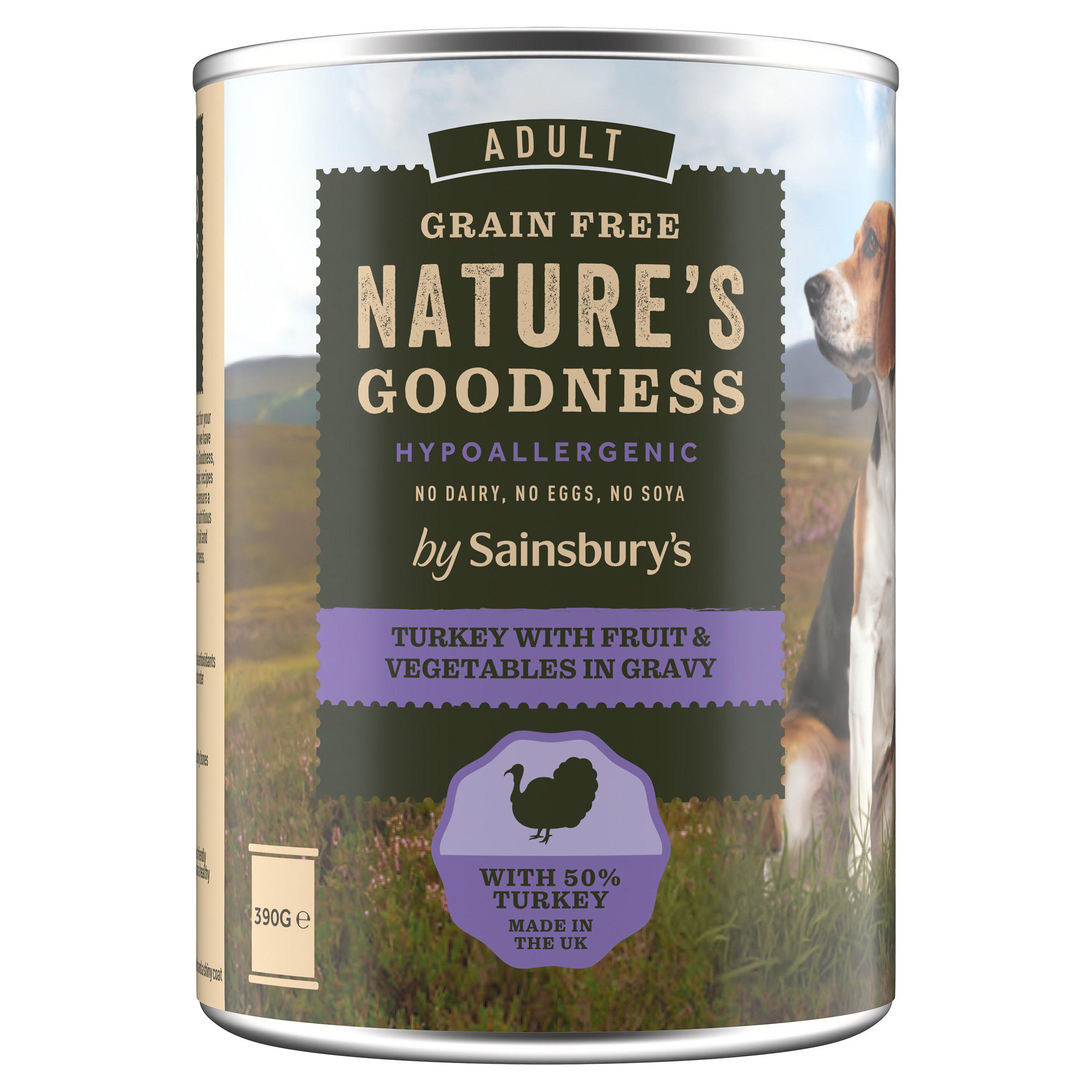 Sainsbury's Adult Nature's Goodness Turkey with Fruit & Vegetables in Gravy Wet Dog Food 390g