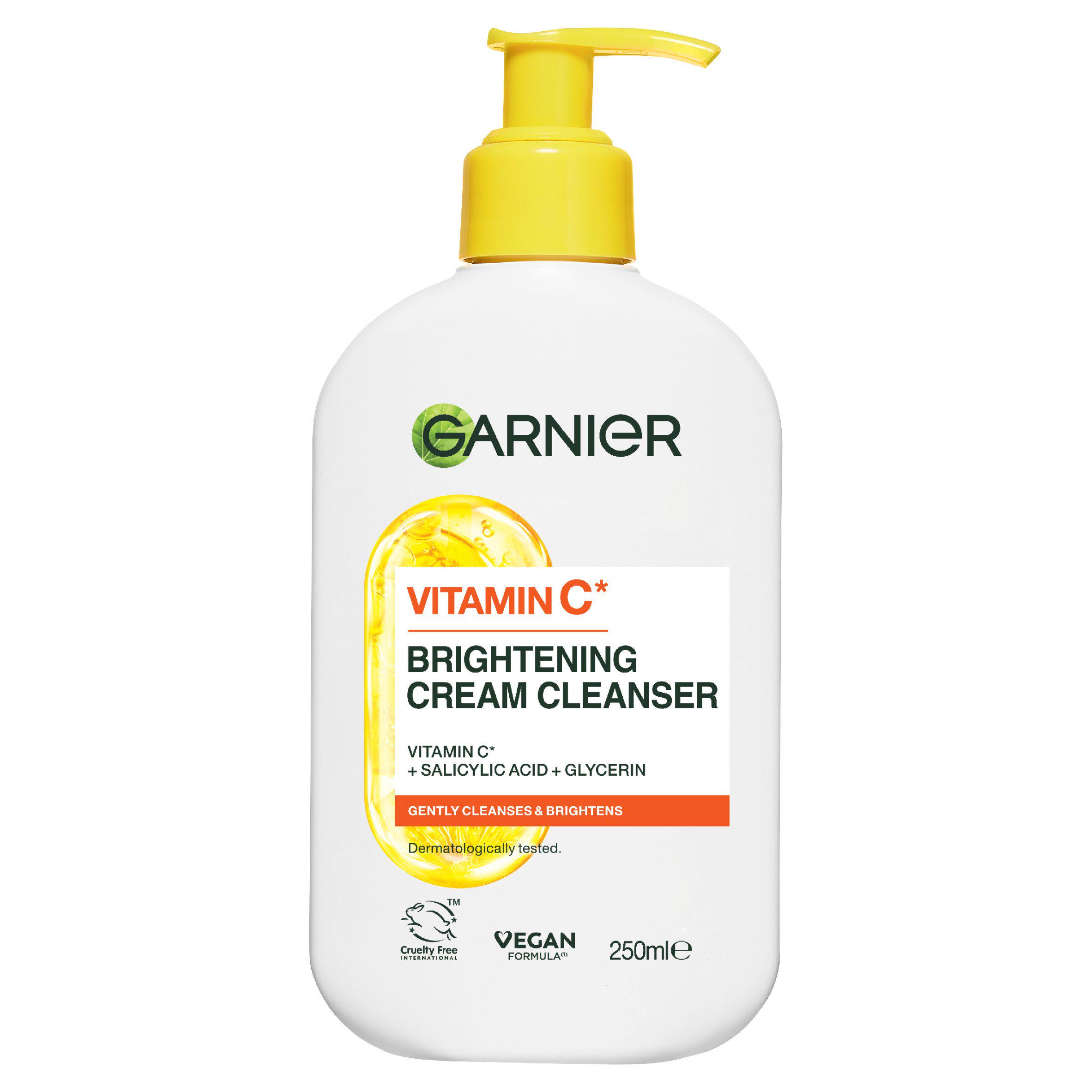 Garnier Skin Active Vitamin C Brightening Cream Cleanser, for Dull and Uneven Skin, 250ml