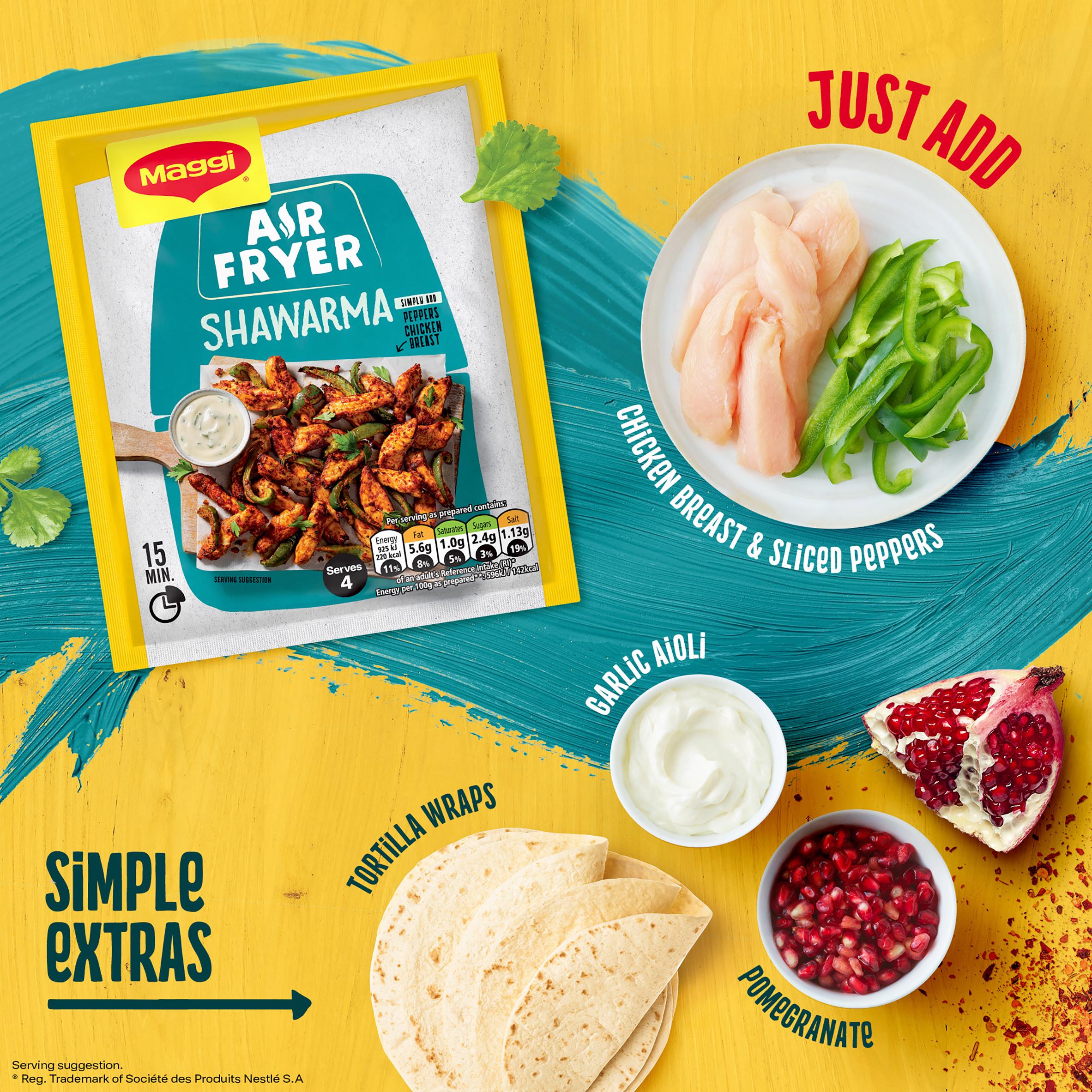 Maggi Air Fryer Shawarma Herbs & Spices Recipe Mix for Chicken 25g thumbnail 2