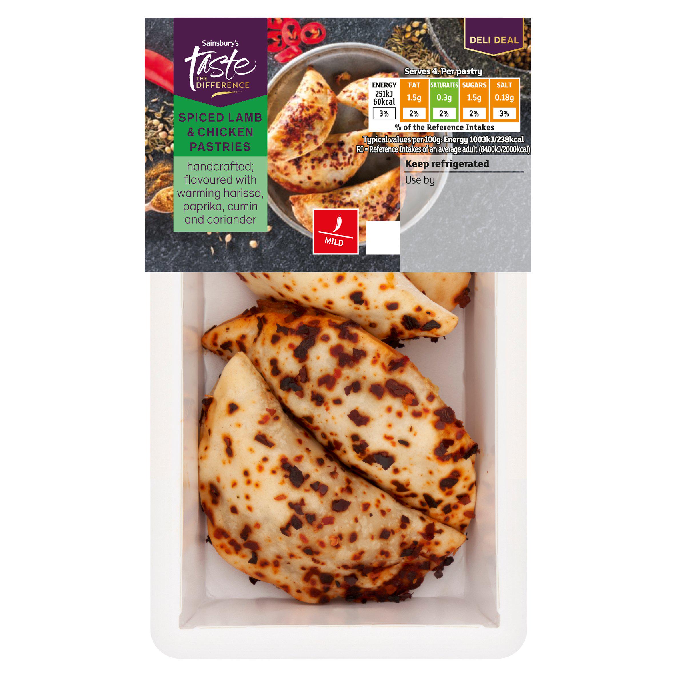 Sainsbury's Spiced Lamb & Chicken Pastries, Limited Edition, Taste the Difference 100g