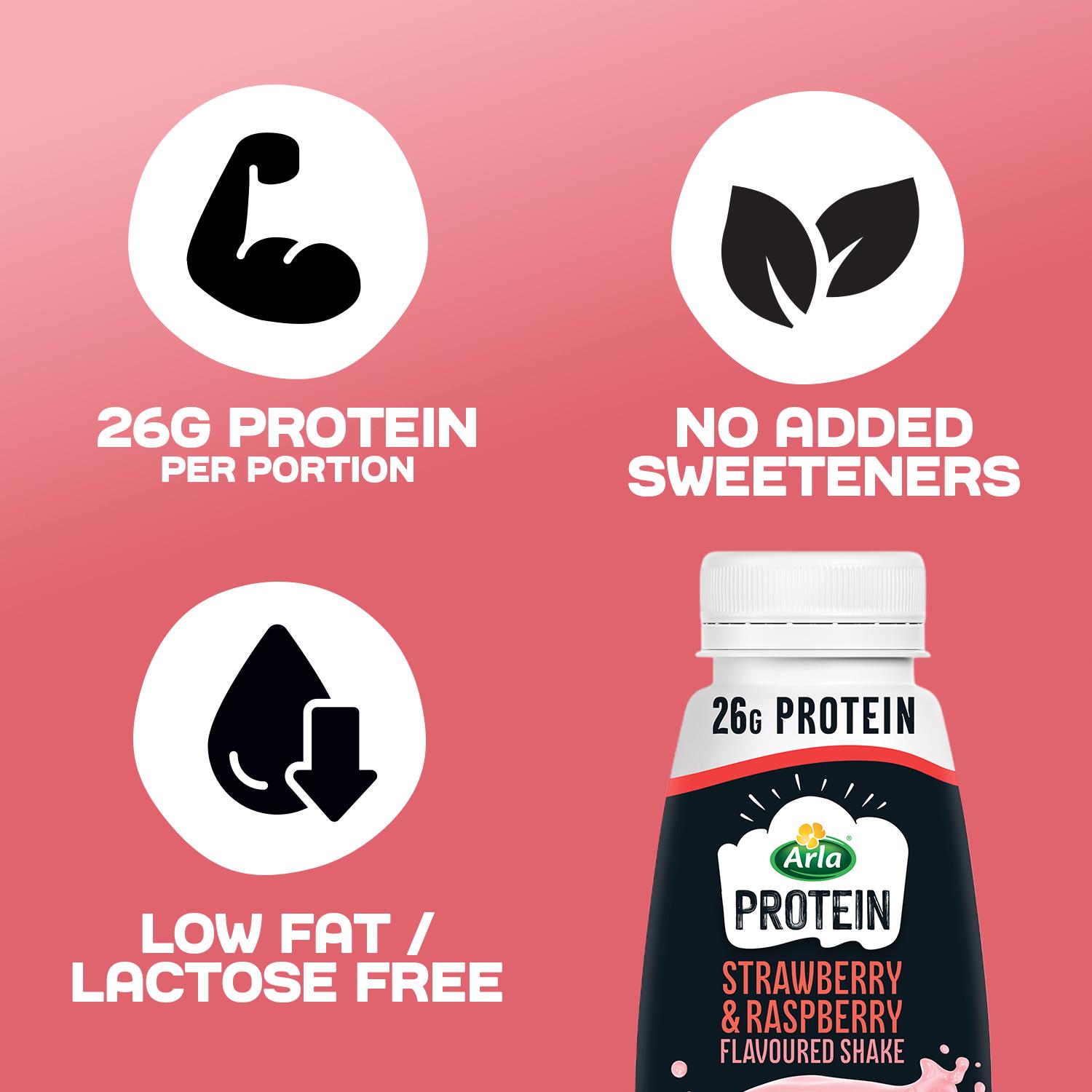 Arla Protein 482ml Strawberry & Raspberry Flavoured Milk thumbnail 3