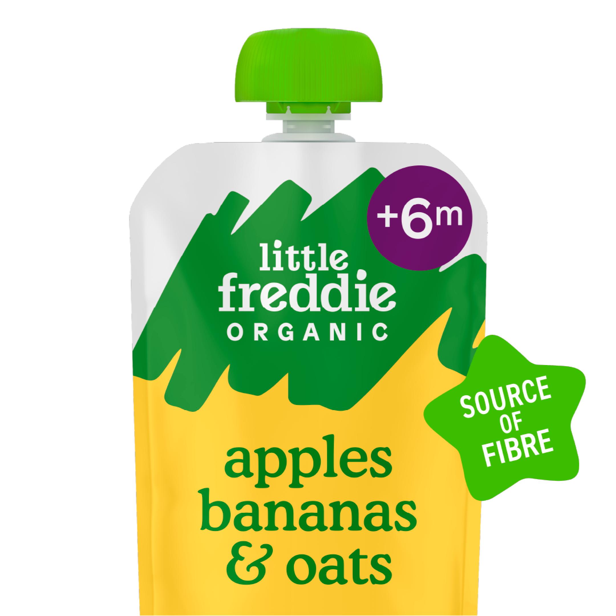 Little Freddie Organic Apples, Bananas & Oats Baby Food Pouch 6+ Months 100g thumbnail 2