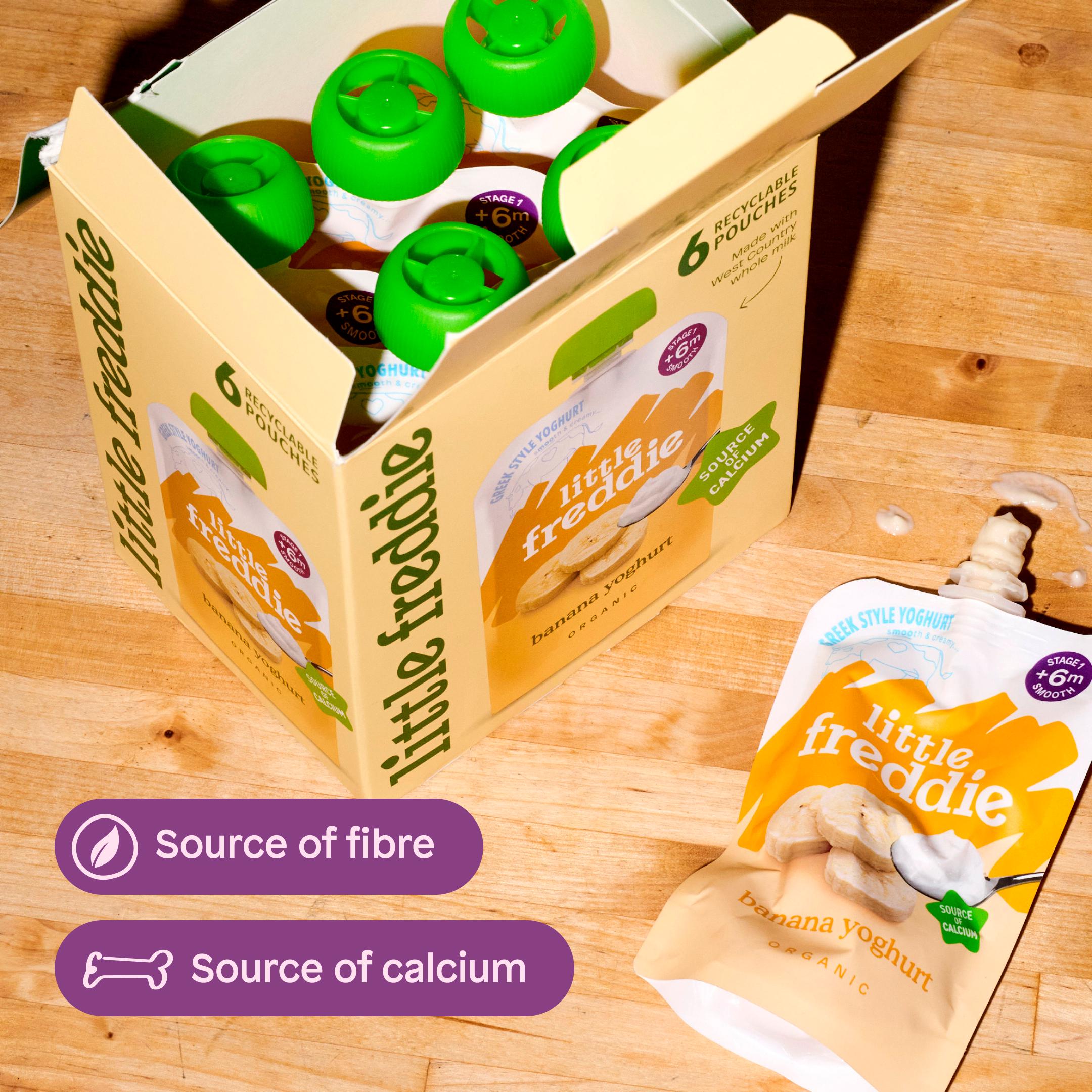 Little Freddie Organic Banana Greek Style Yoghurt Baby Food Pouch Multipack 6+ Months 6 x 100g thumbnail 4