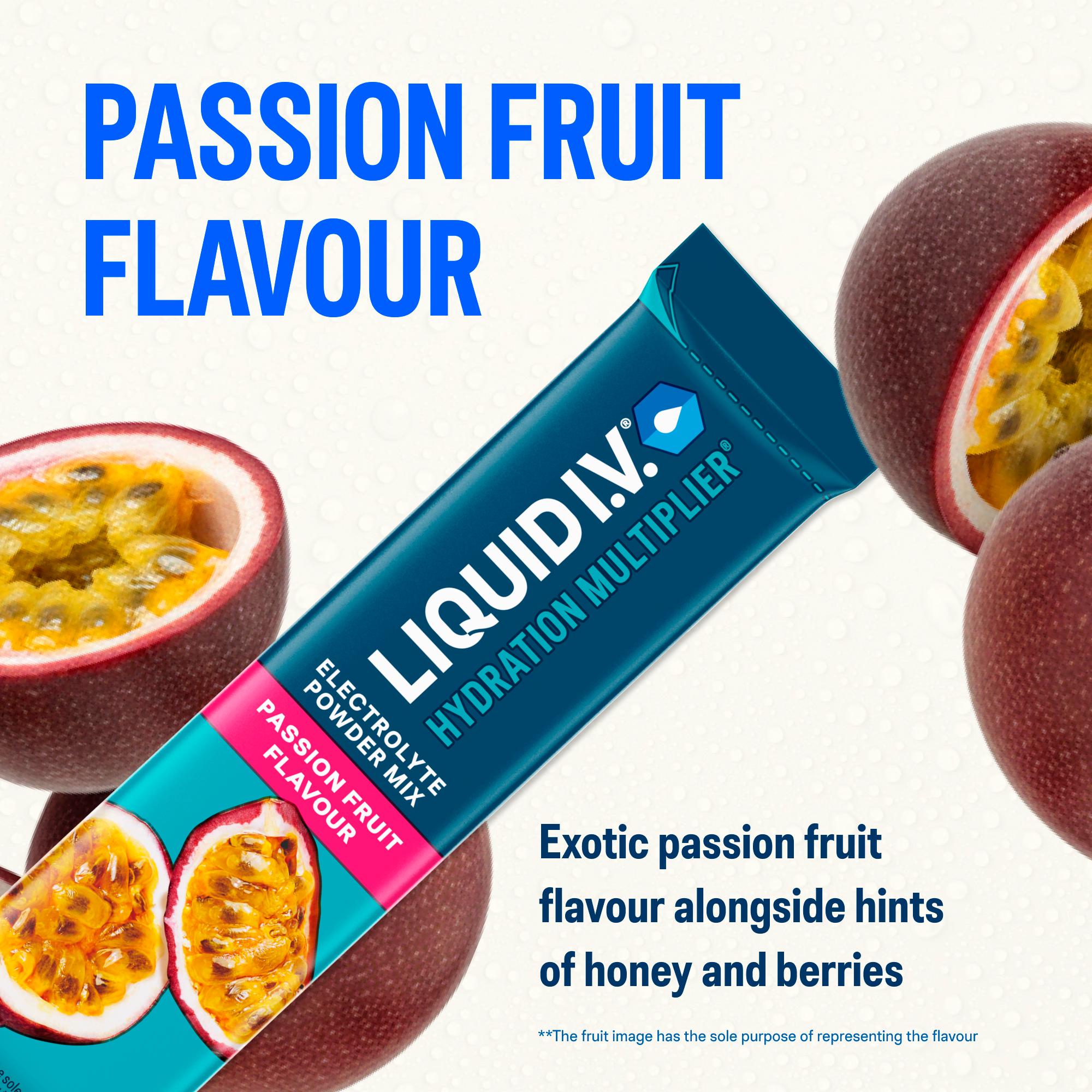 Liquid IV Hydration Multiplier Electrolyte Powder Mix Food Supplement Passion Fruit Sachets x3 thumbnail 3