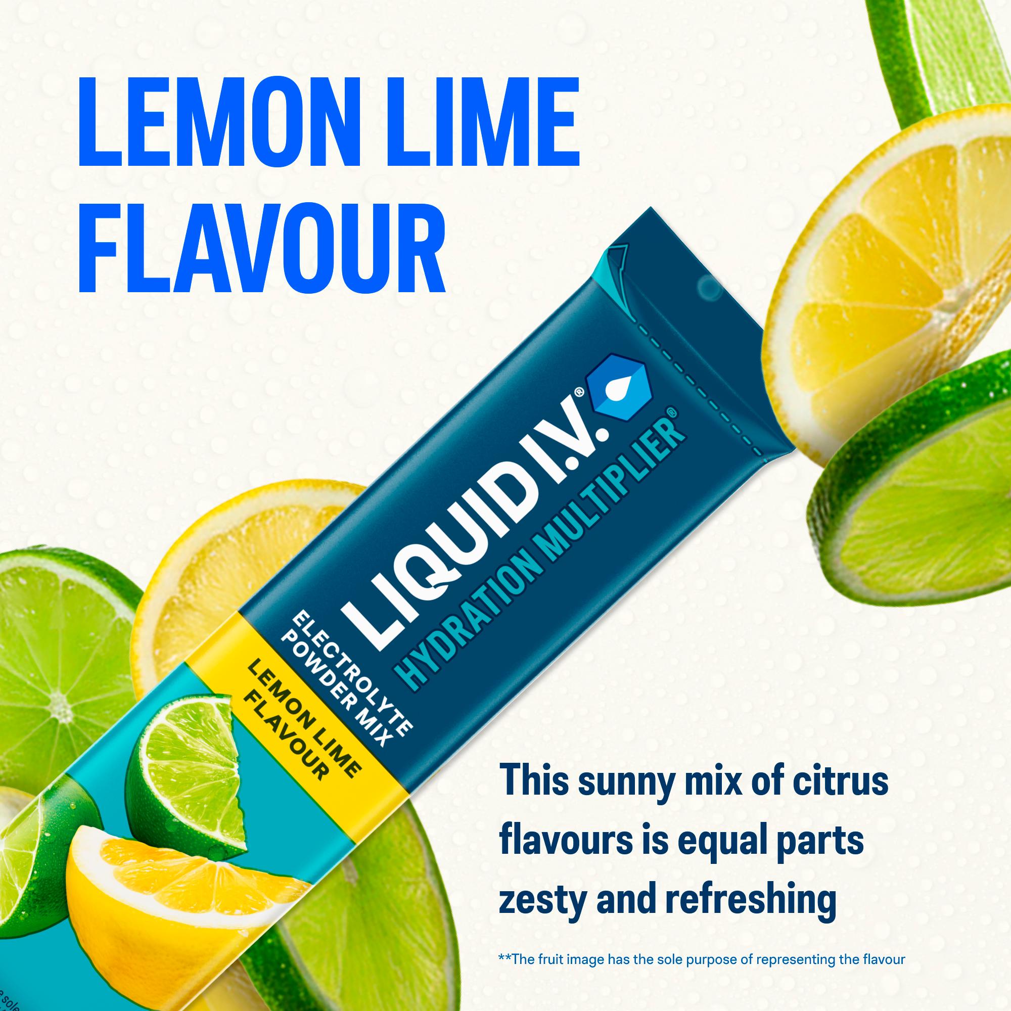 Liquid IV Hydration Multiplier Electrolyte Powder Mix Food Supplement Lemon Lime Sachets x6 thumbnail 3