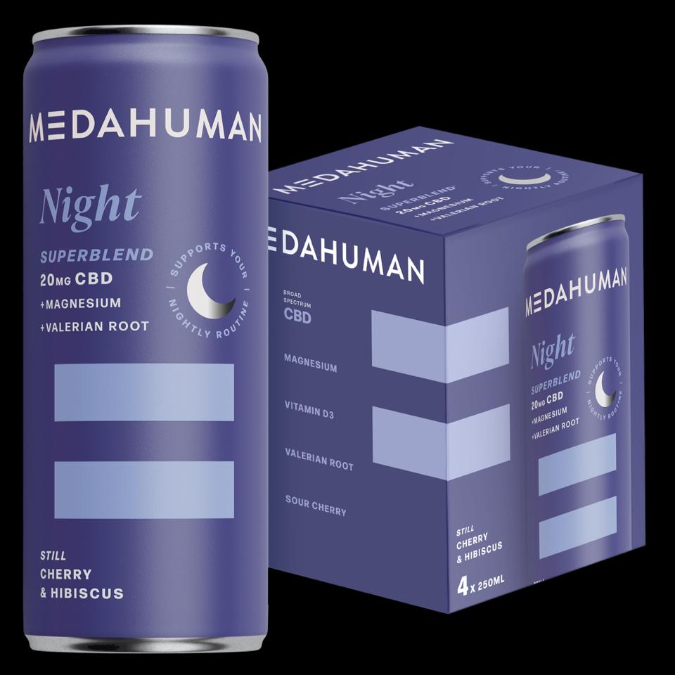 Medahuman CBD Night Sour Cherry & Hibiscus Still 4x250ml thumbnail 2