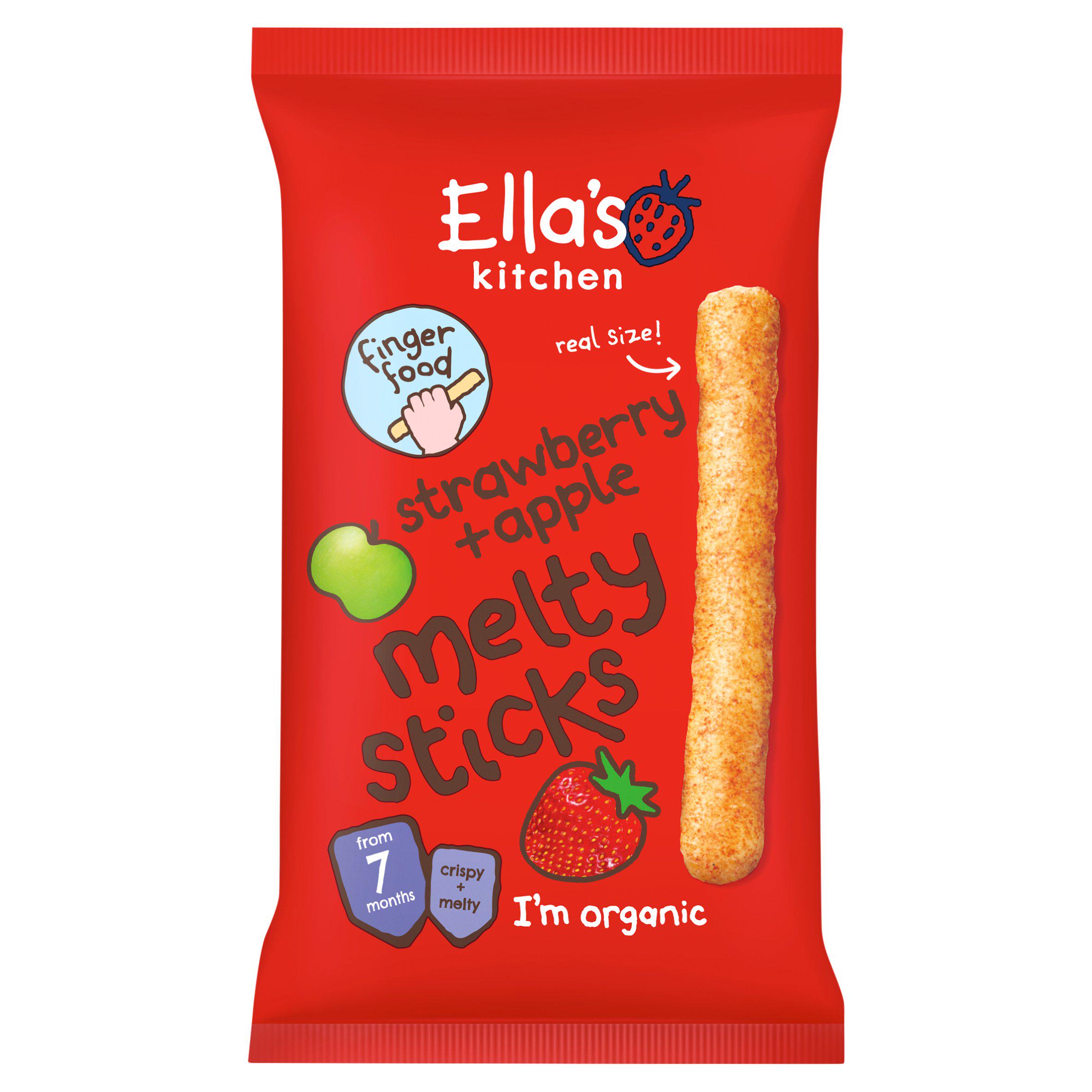 Ella's Kitchen Organic Melty Sticks Strawberry + Apple 7m+