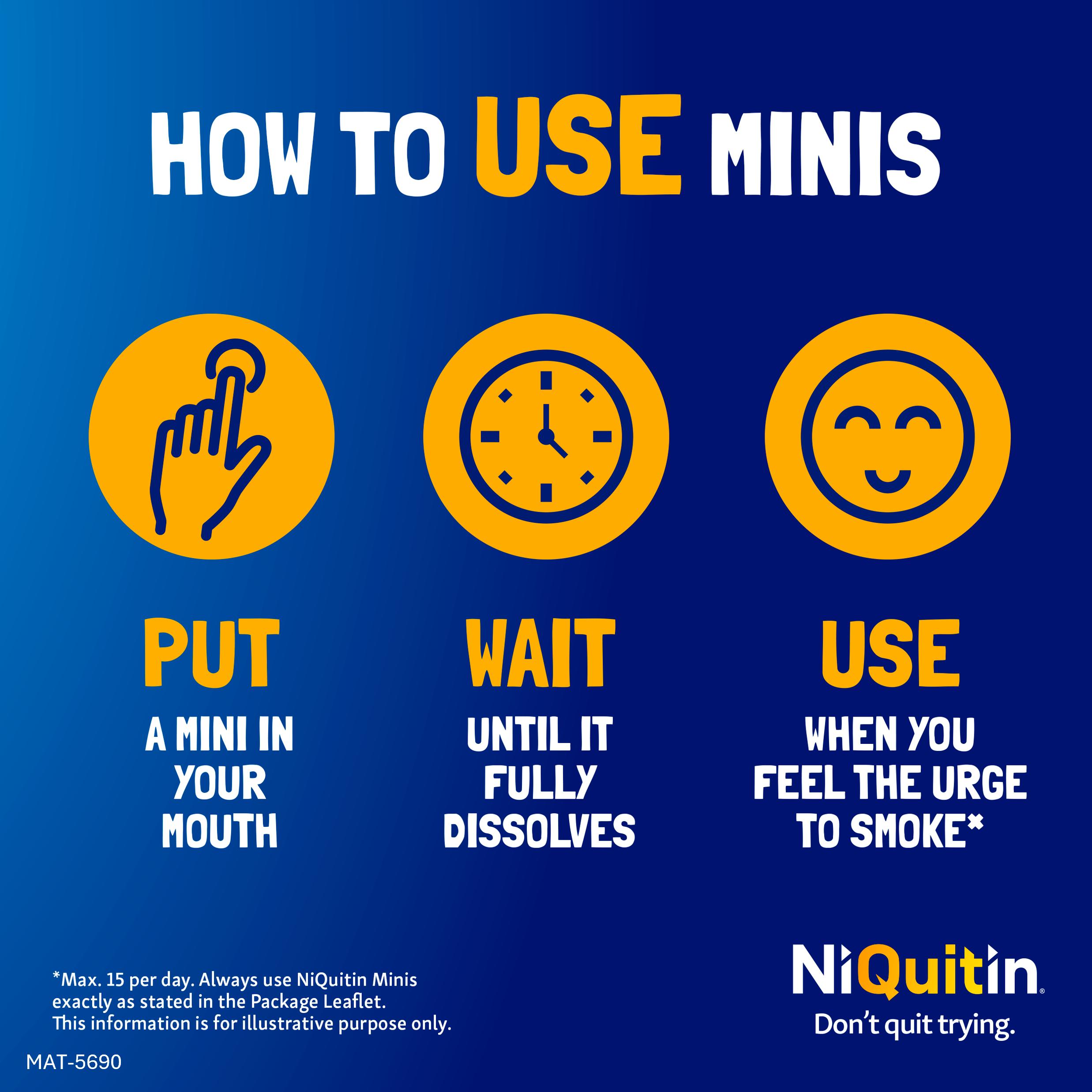 NiQuitin Minis Mint Nicotine Lozenges Reduce & Quit Smoking Aid x60 2mg thumbnail 6