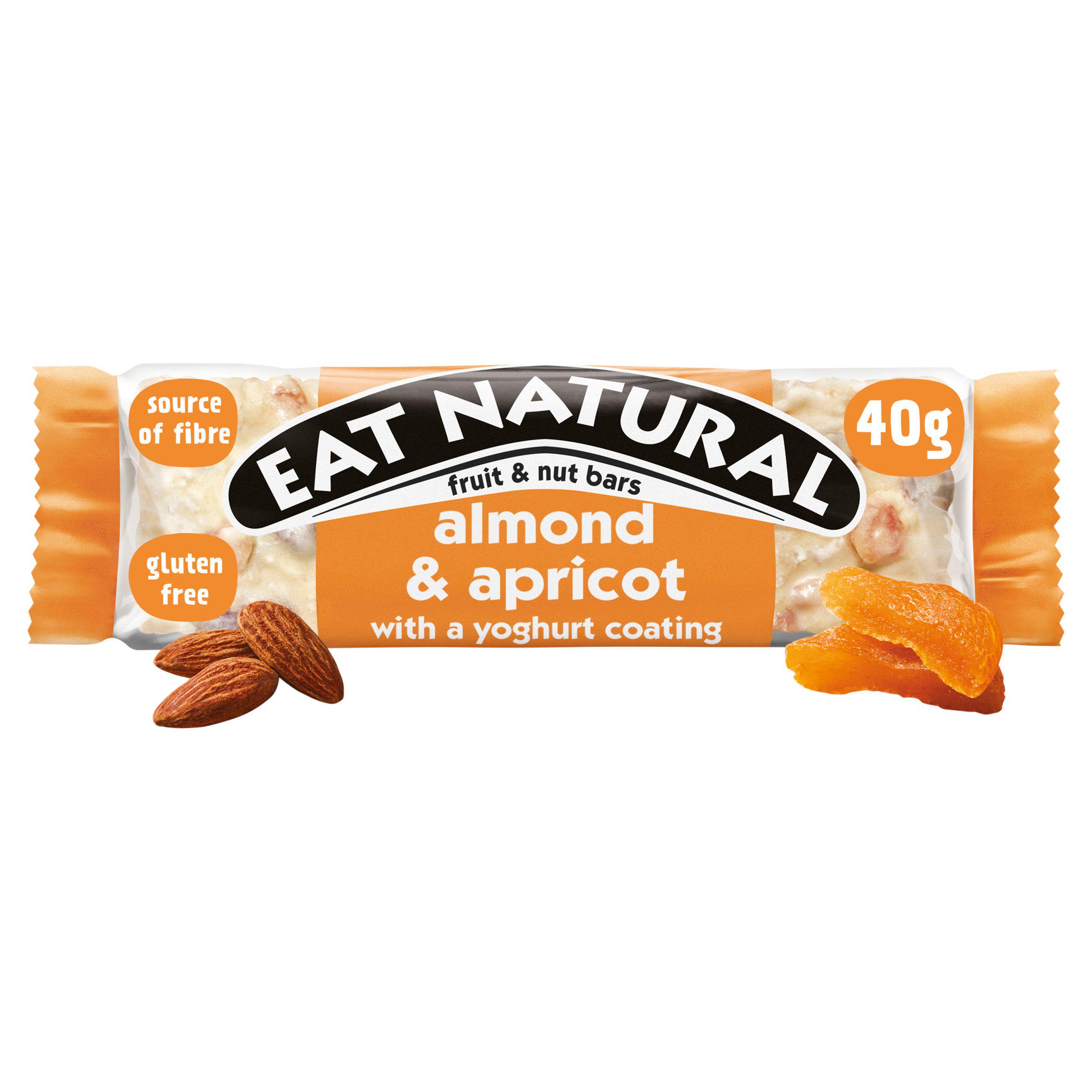 Eat Natural Almond & Apricot Fruit & Nut Bars with a Yoghurt Coating 40g