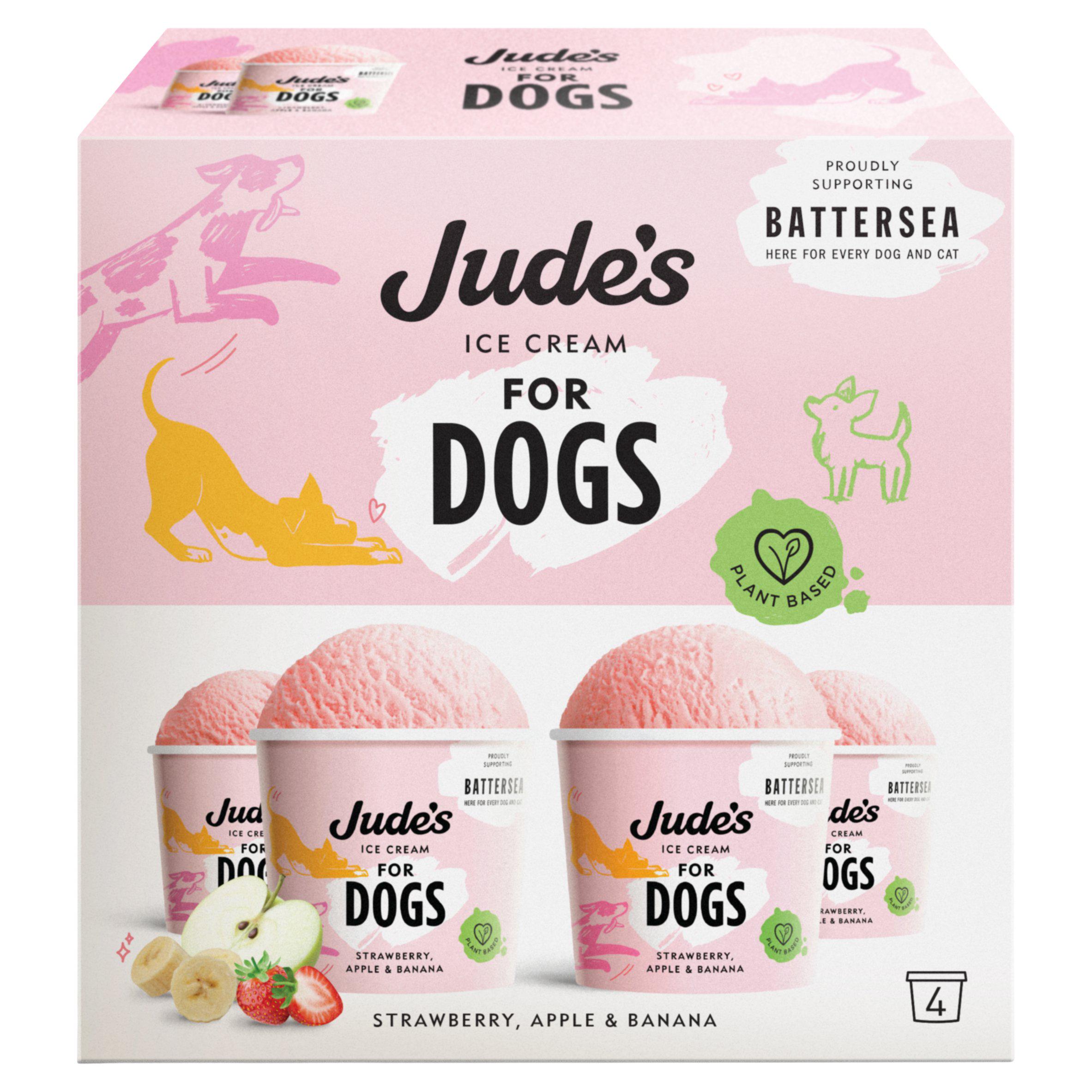 Jude's Ice Cream for Dogs Strawberry, Apple & Banana 4x90ml