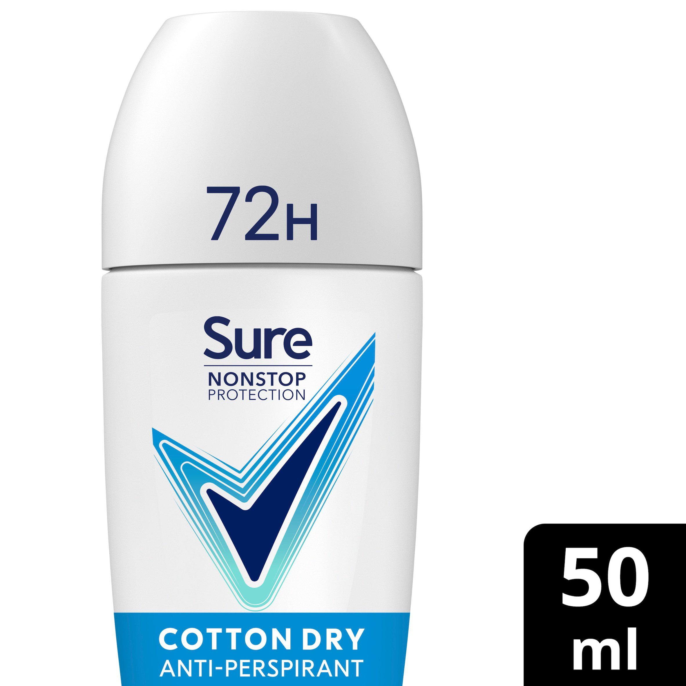 Sure Women Antiperspirant Deodorant Roll On Nonstop Cotton Dry