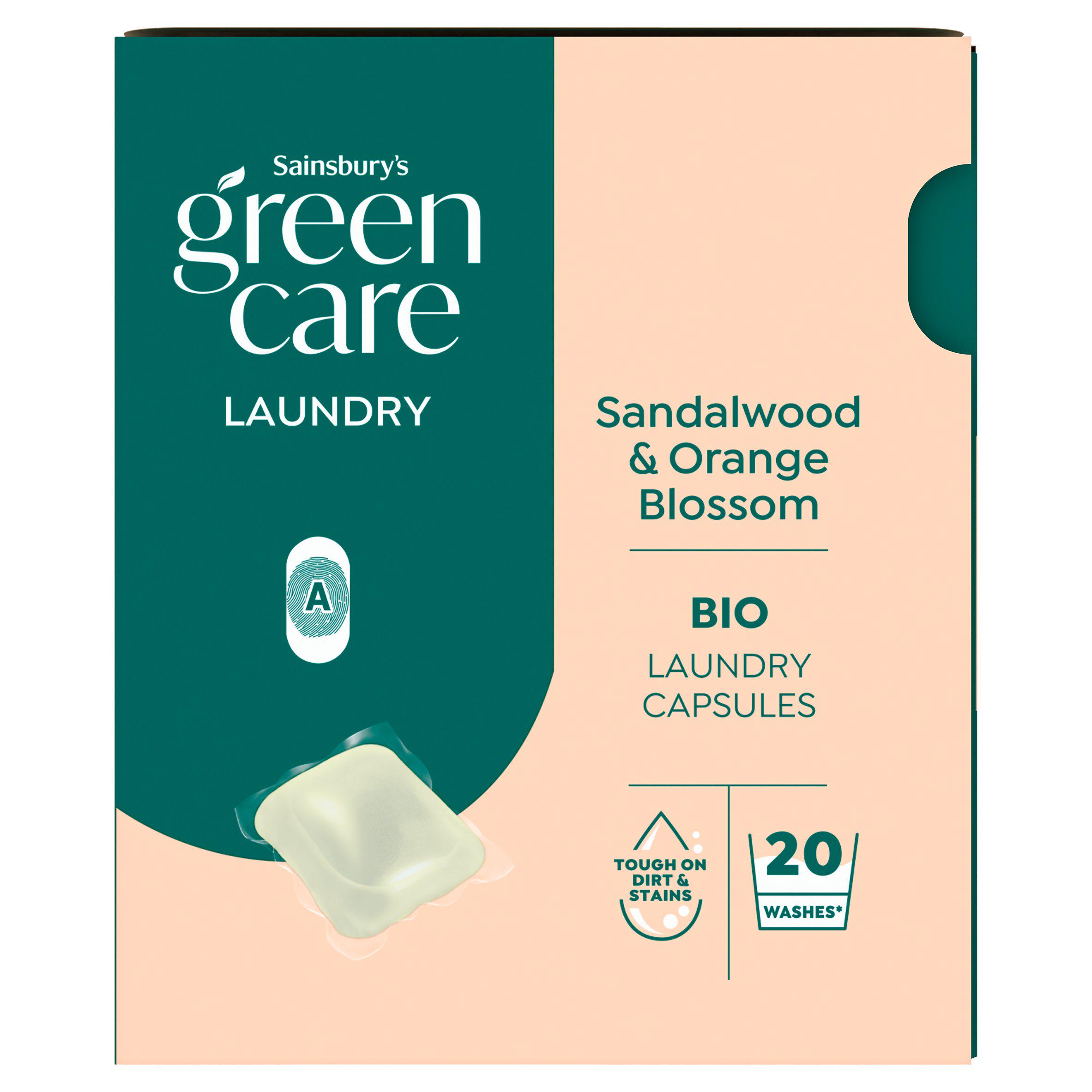 Sainsbury's Greencare Sandalwood Orange Blossom Bio Laundry Capsules 20 Washes