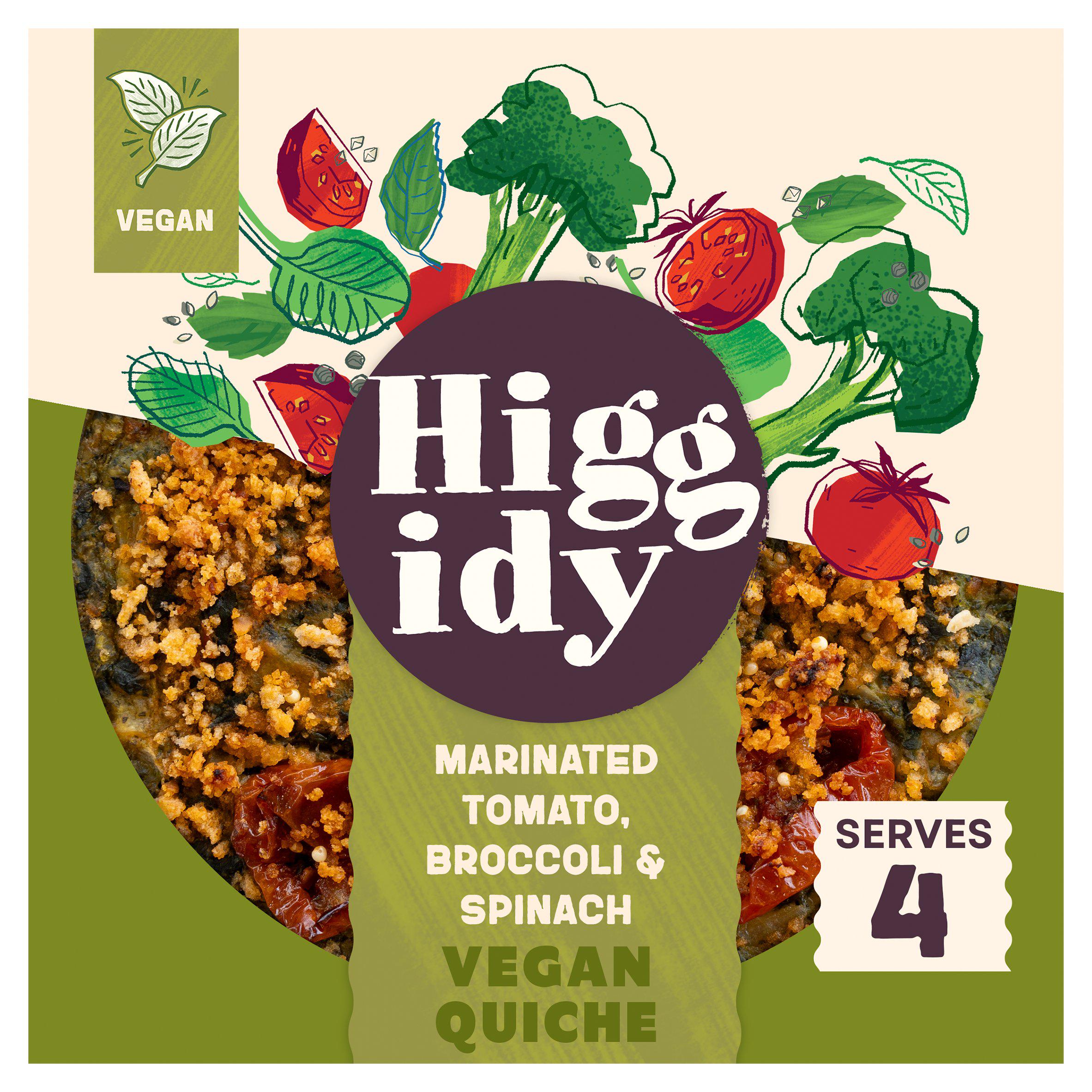 Higgidy Marinated Tomato, Broccoli & Spinach Vegan Quiche 380g