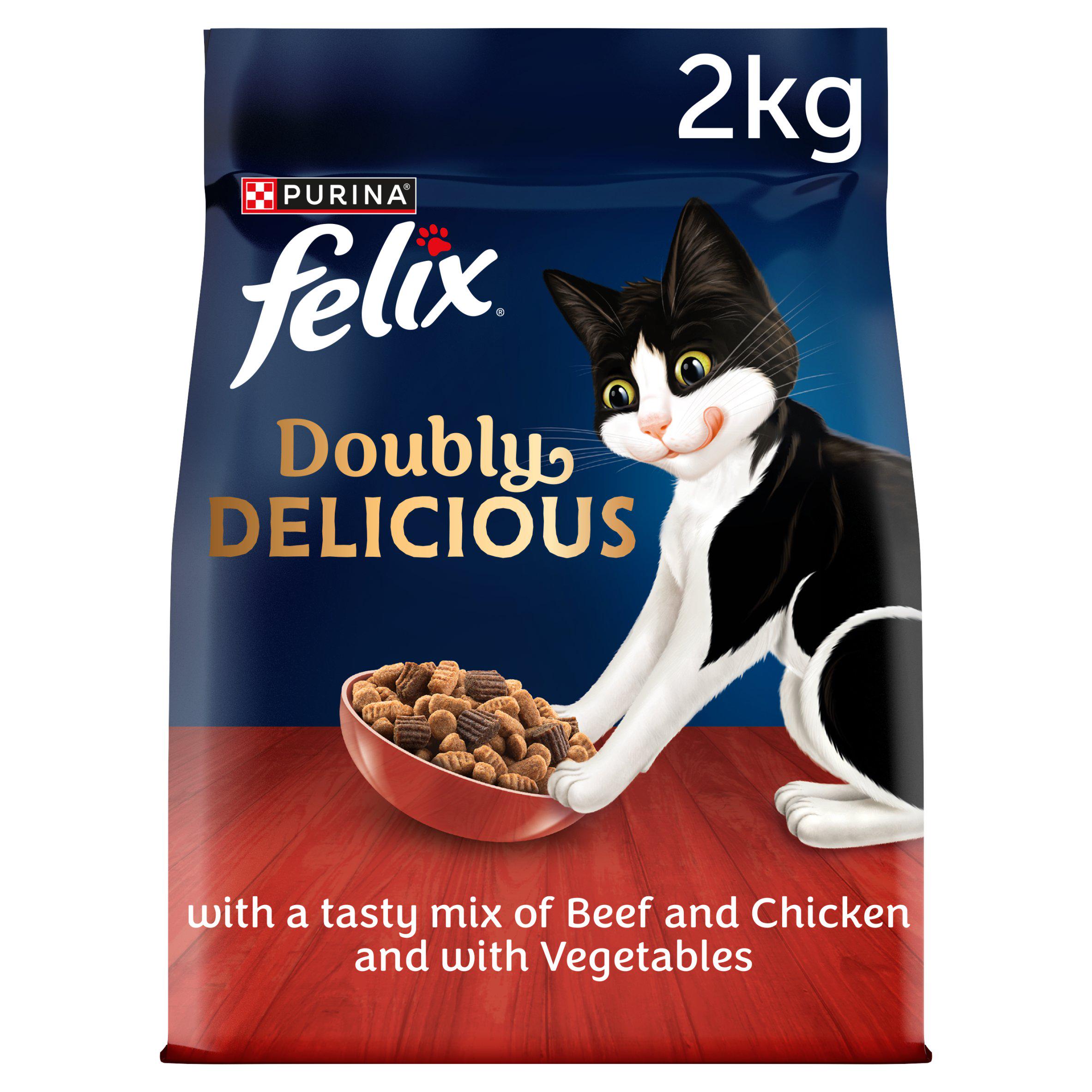 Felix Doubly Delicious Beef Chicken & Vegetables Dry Cat Food