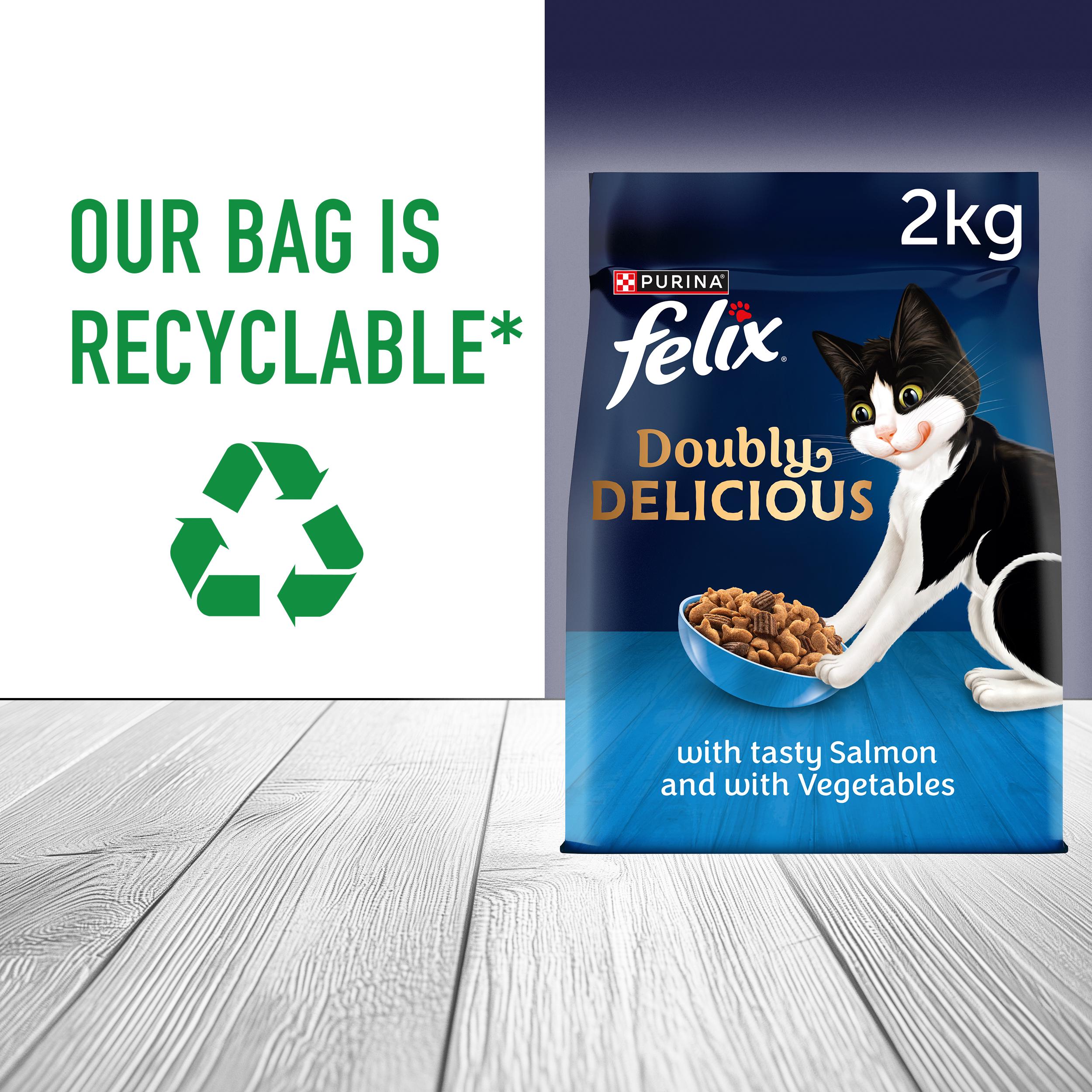 Felix Doubly Delicious Salmon & Vegetables Dry Cat Food 2kg thumbnail 4