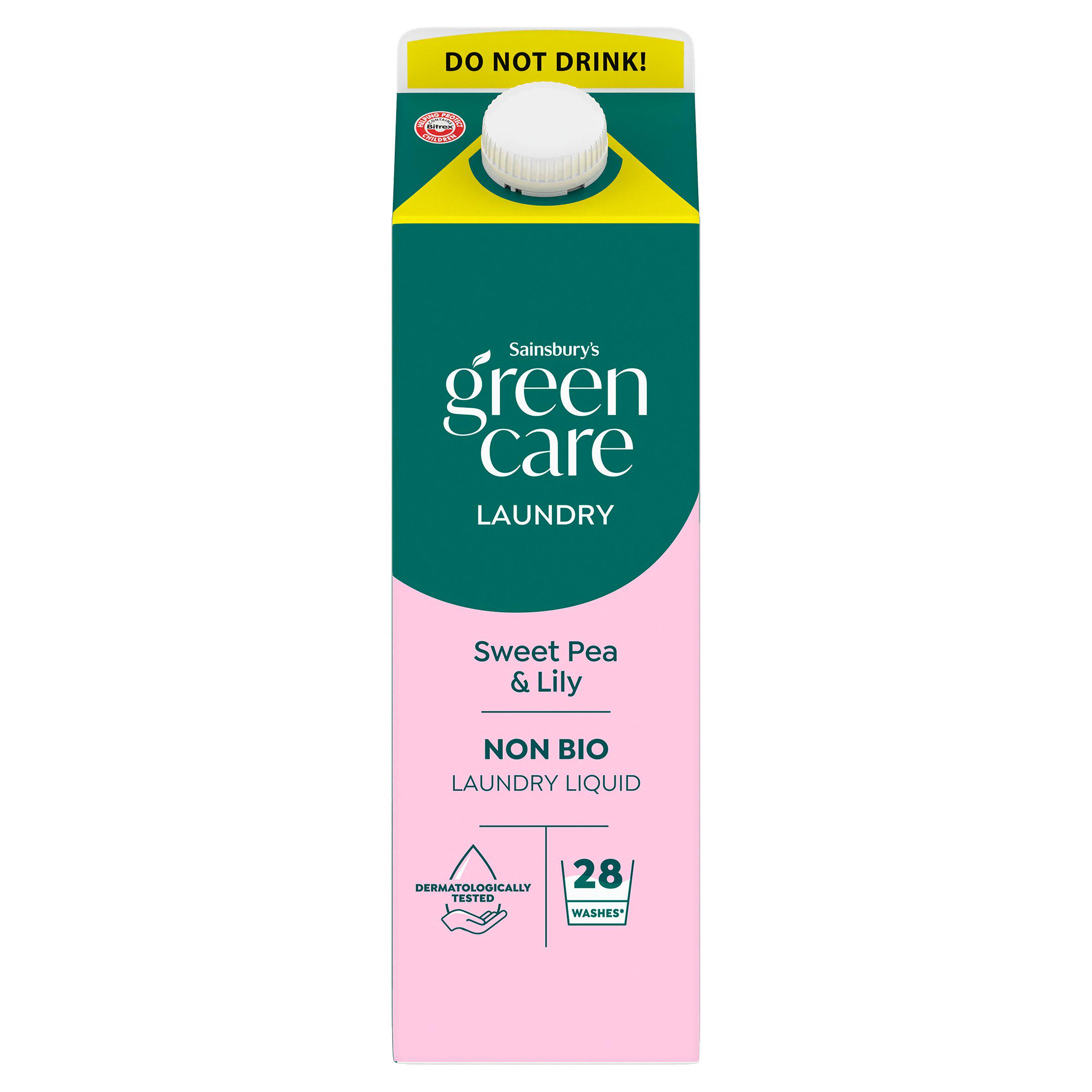 Sainsbury's Greencare Laundry Sweet Pea & Lily Non Bio Laundry Liquid 1L