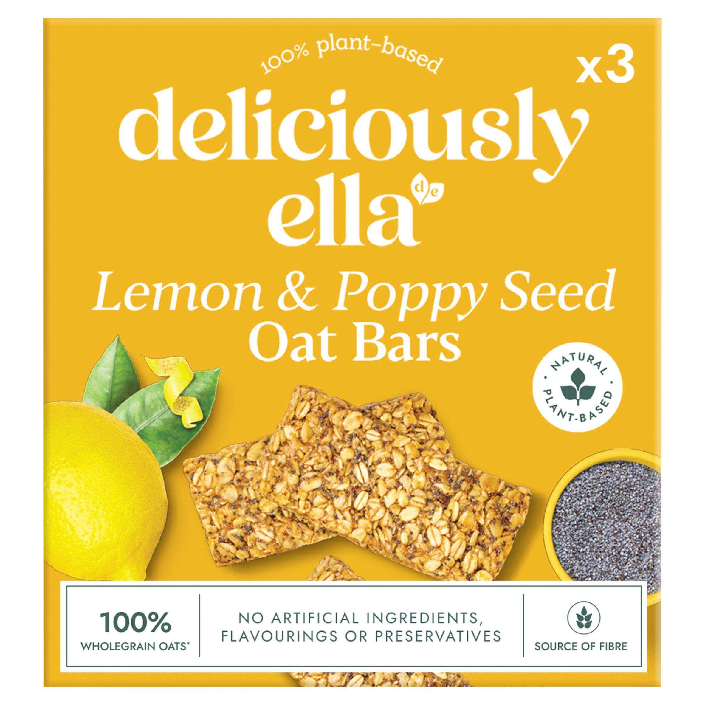 Deliciously Ella 3 x 50g Lemon & Poppy Seed Multipack Oat Bars
