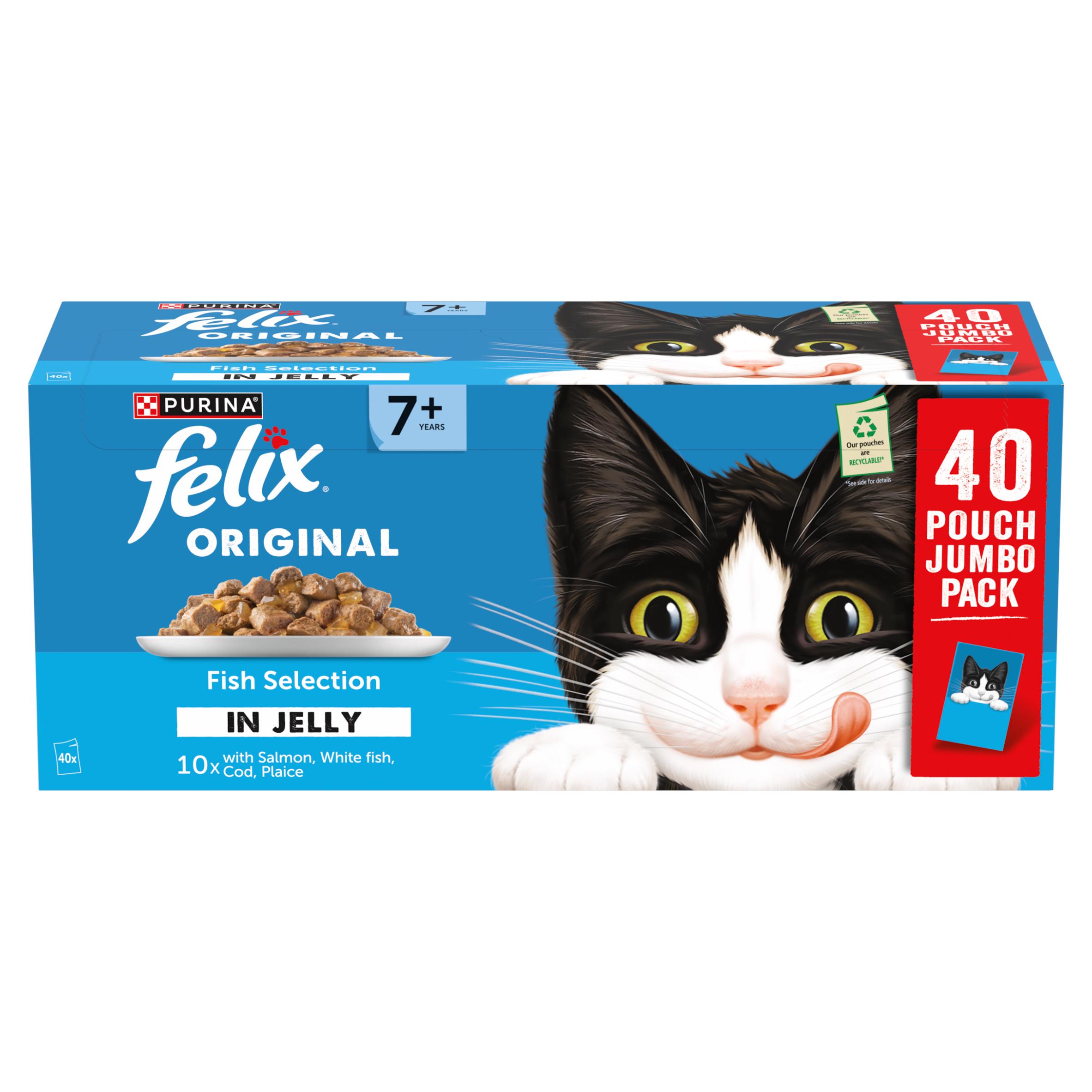 Felix Original Senior 7+ Fish Selection in Jelly Wet Cat Food 40 x 85g thumbnail 2