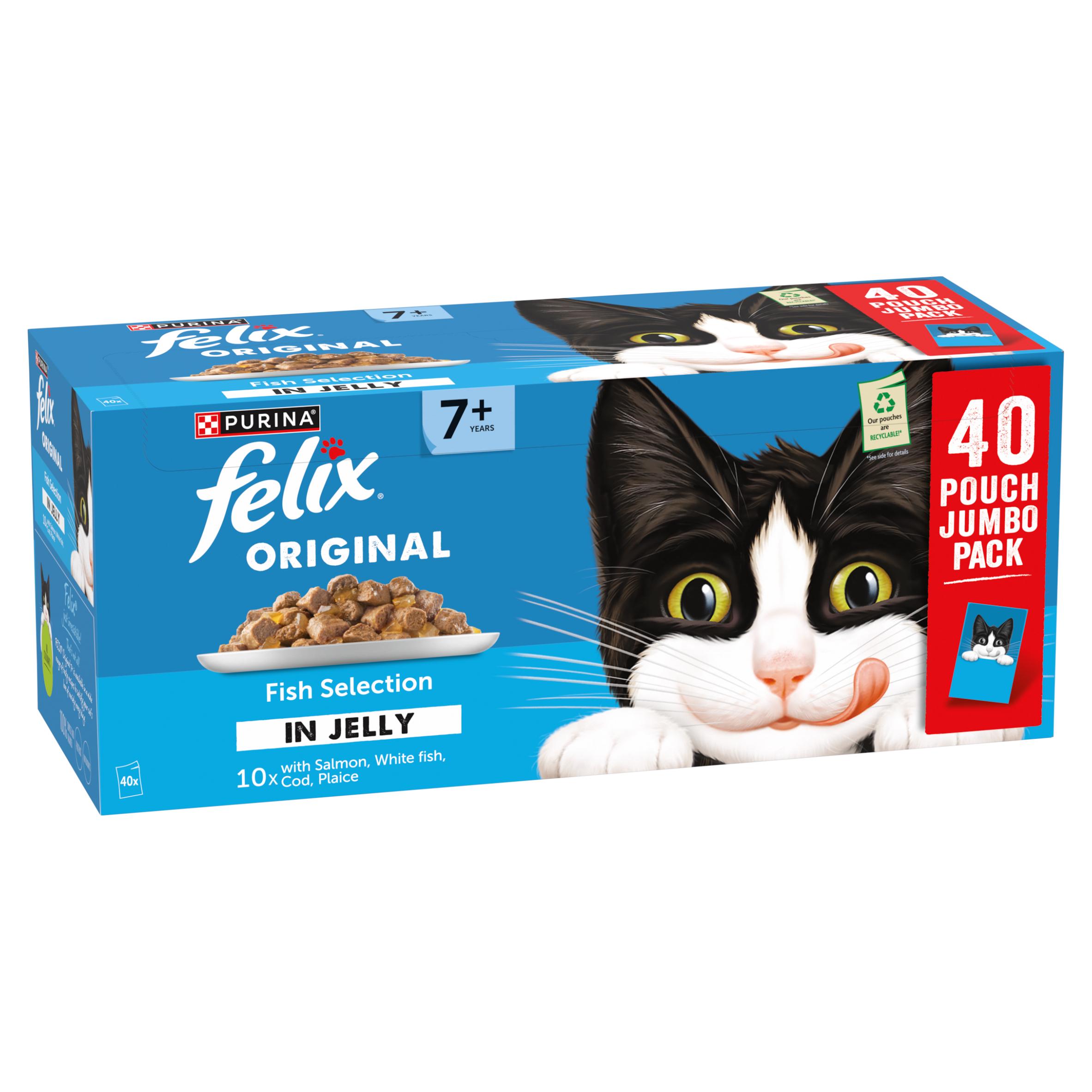 Felix Original Senior 7+ Fish Selection in Jelly Wet Cat Food 40 x 85g thumbnail 3