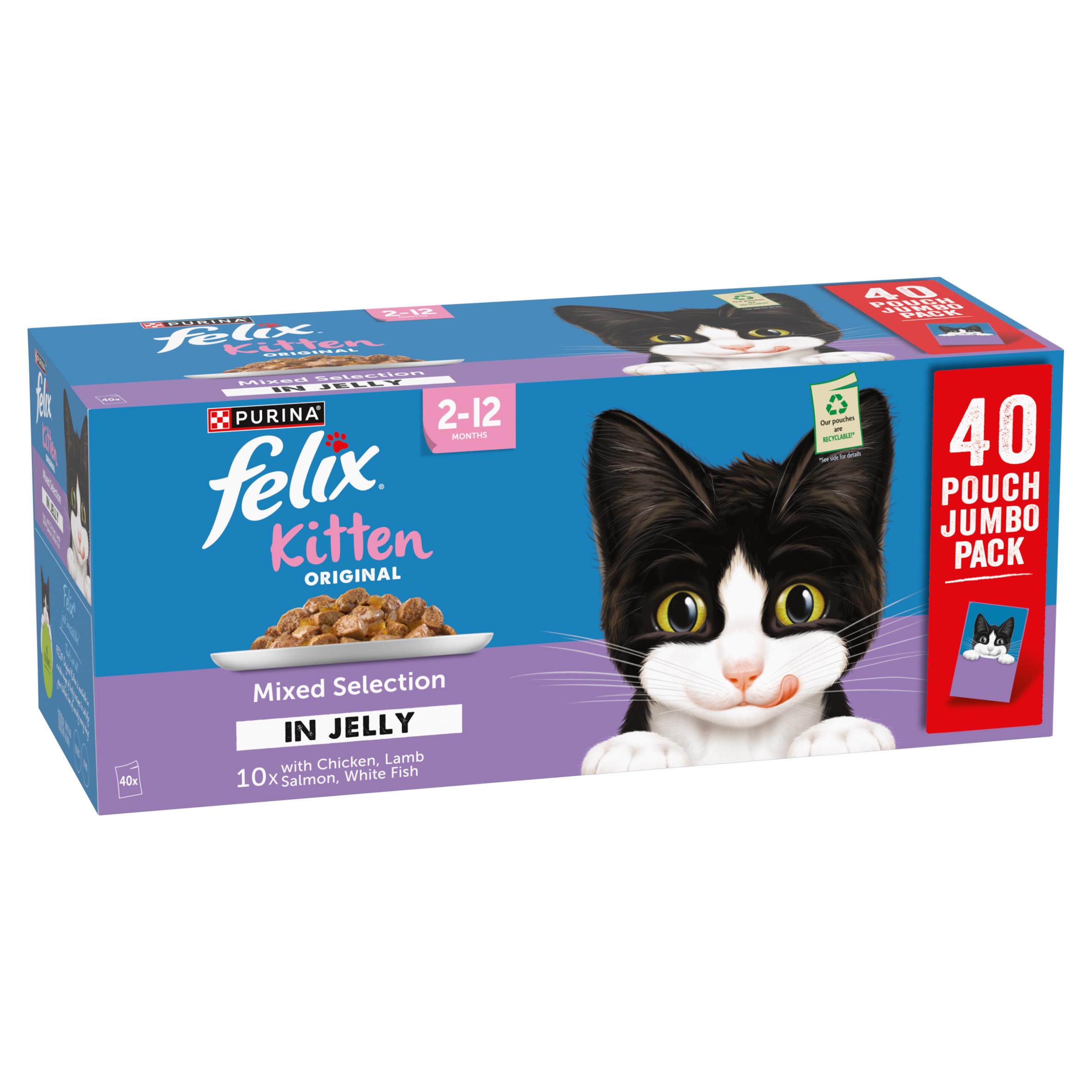Felix Original Kitten Mixed Selection in Jelly Wet Cat Food 40 x 85g thumbnail 2