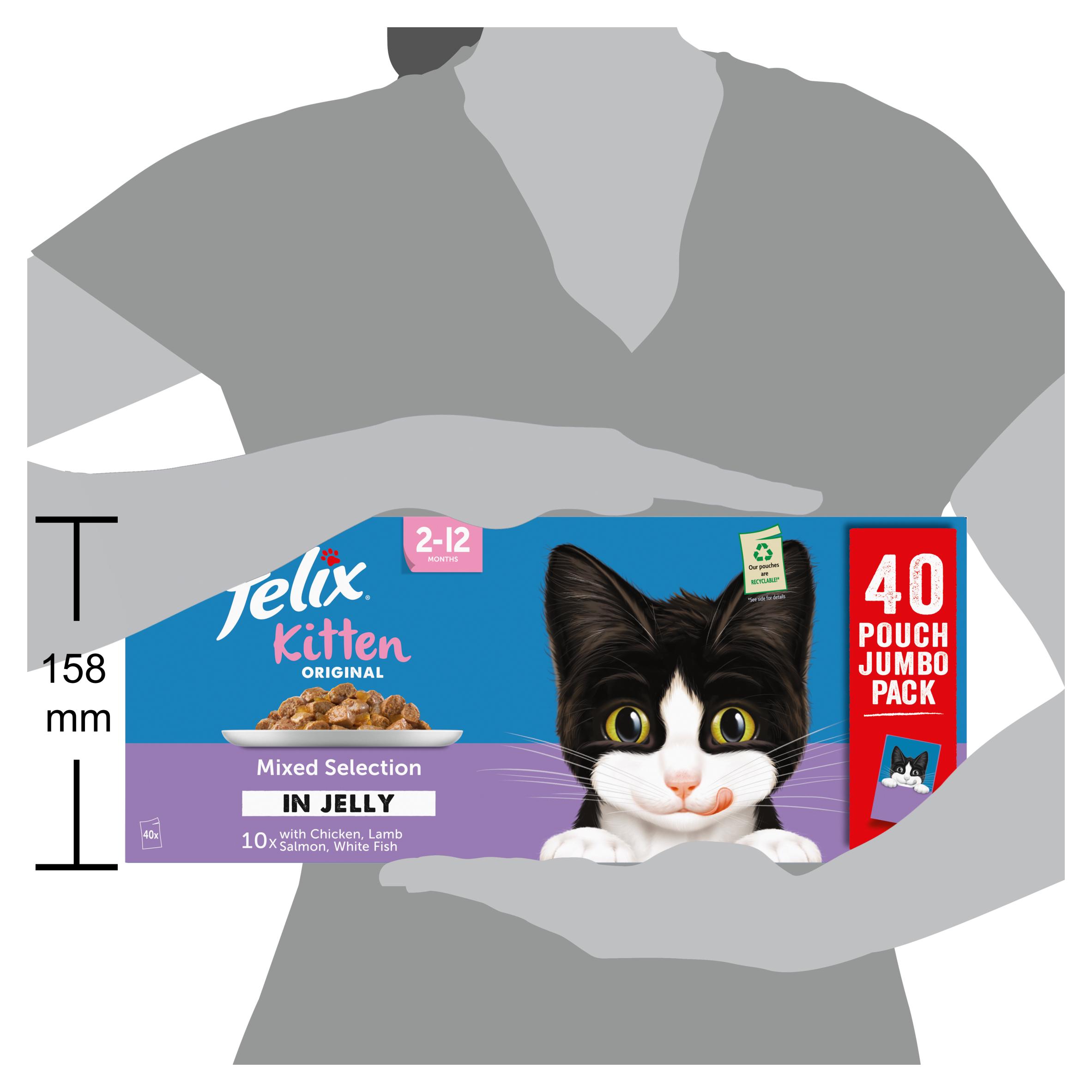 Felix Original Kitten Mixed Selection in Jelly Wet Cat Food 40 x 85g thumbnail 3