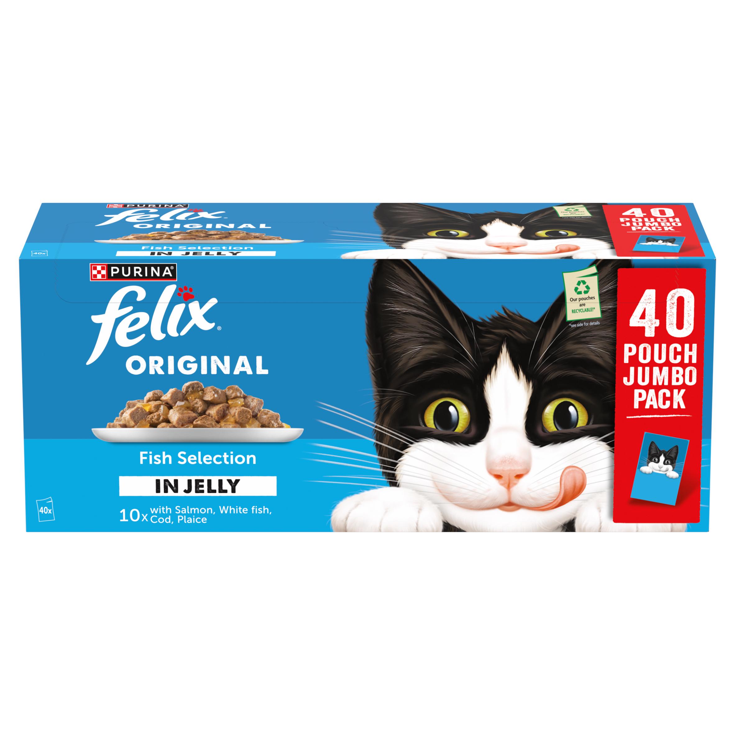 Felix Original Fish Selection in Jelly Wet Cat Food 40 x 85g thumbnail 2