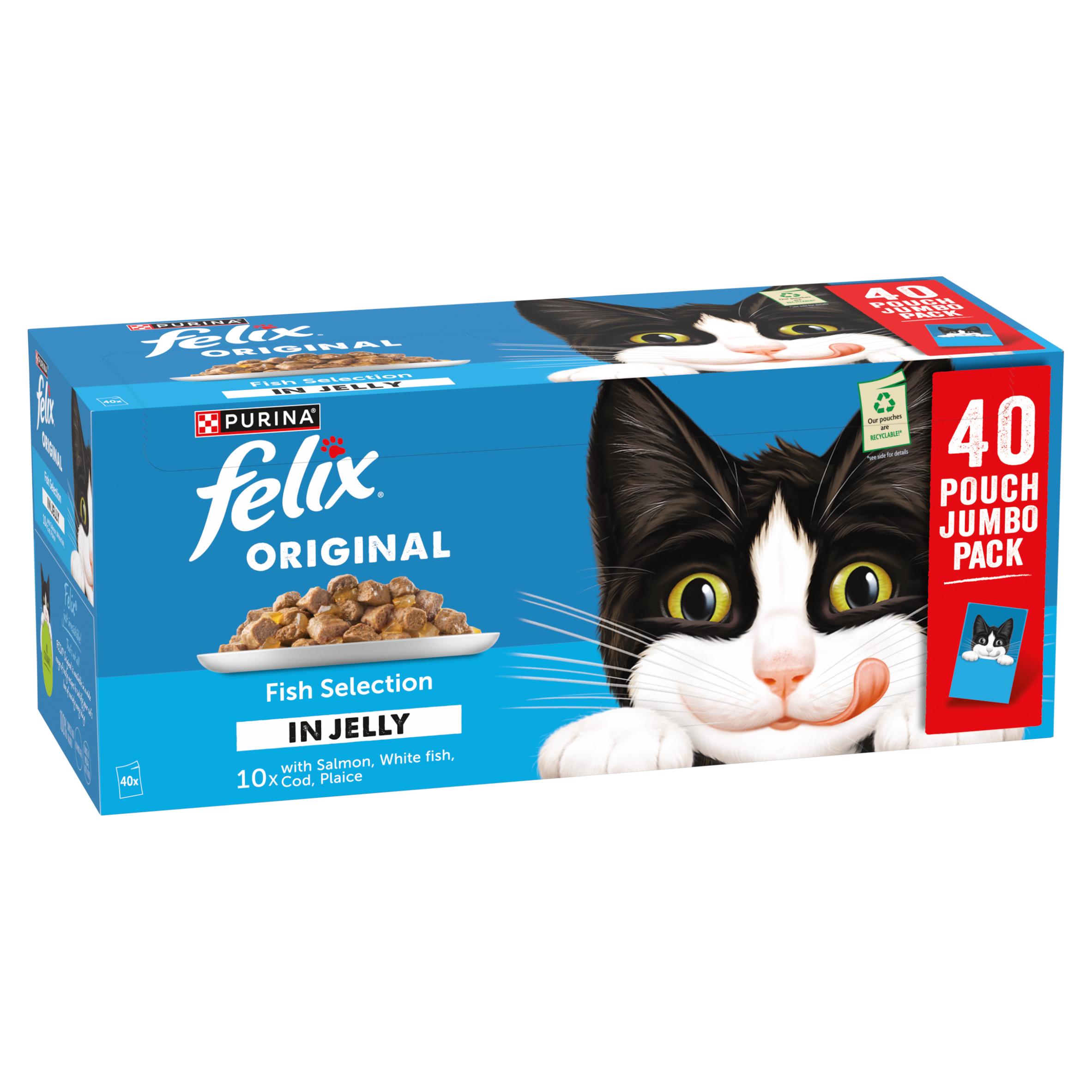 Felix Original Fish Selection in Jelly Wet Cat Food 40 x 85g thumbnail 3