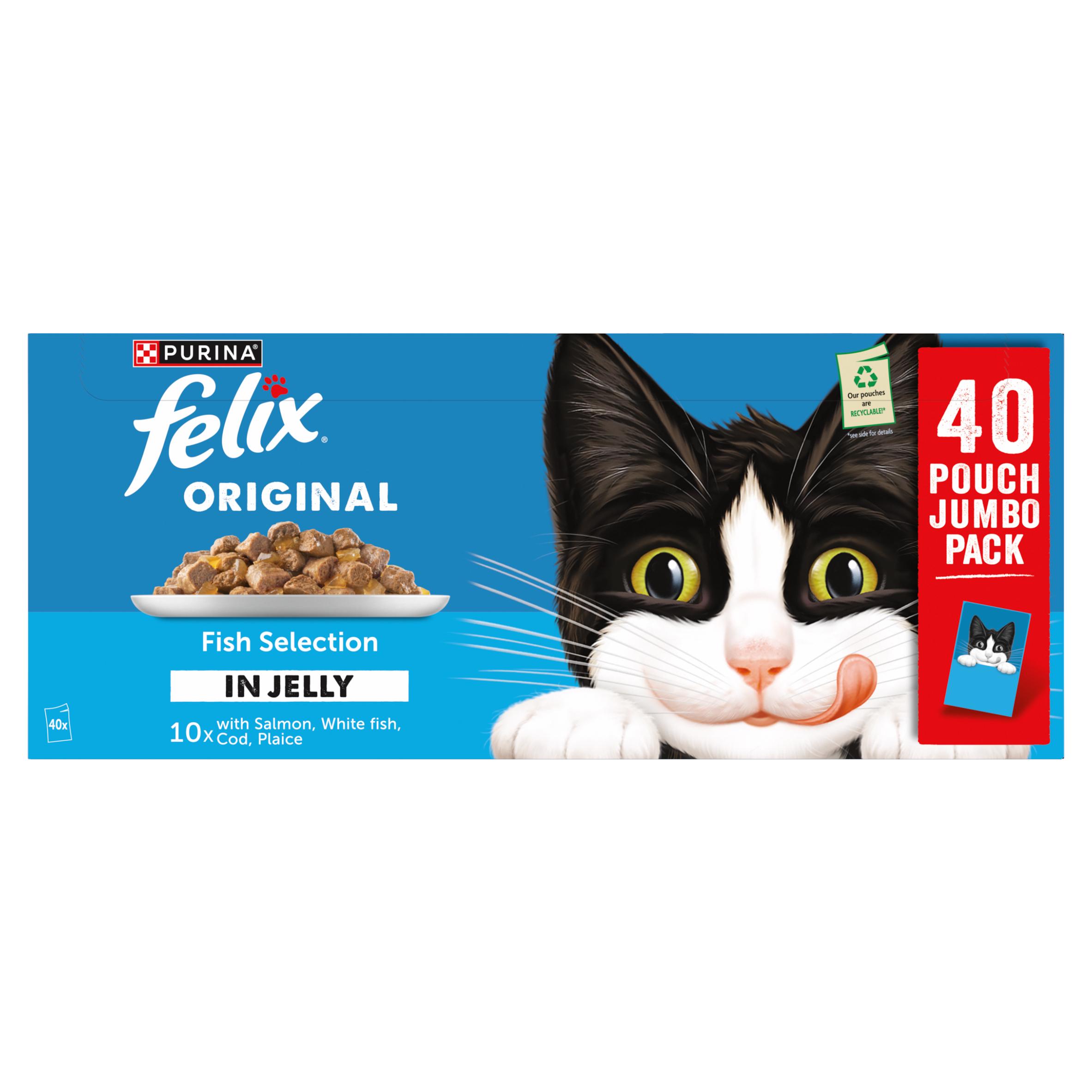 Felix Original Fish Selection in Jelly Wet Cat Food 40 x 85g thumbnail 4